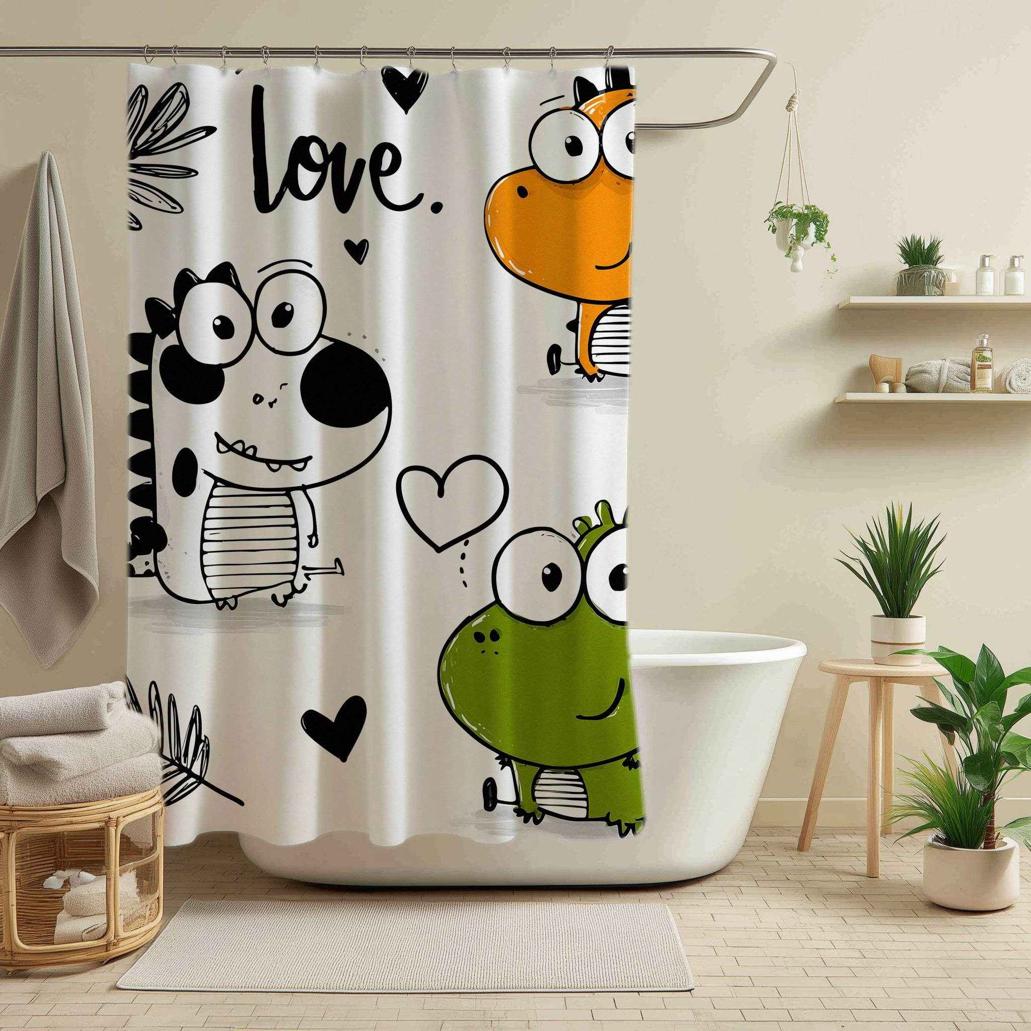 Playful Dinosaur Shower Curtain
