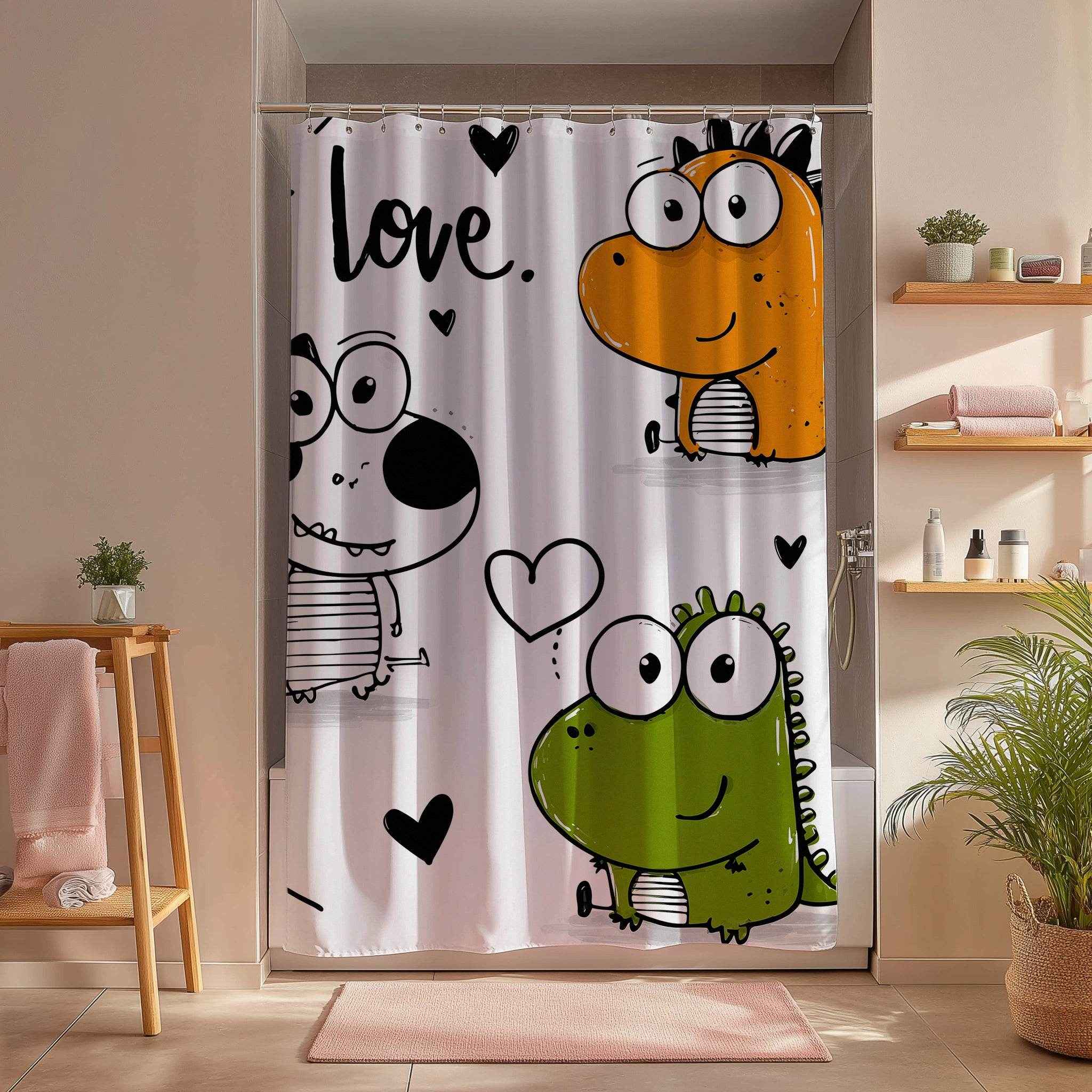 Playful Dinosaur Shower Curtain