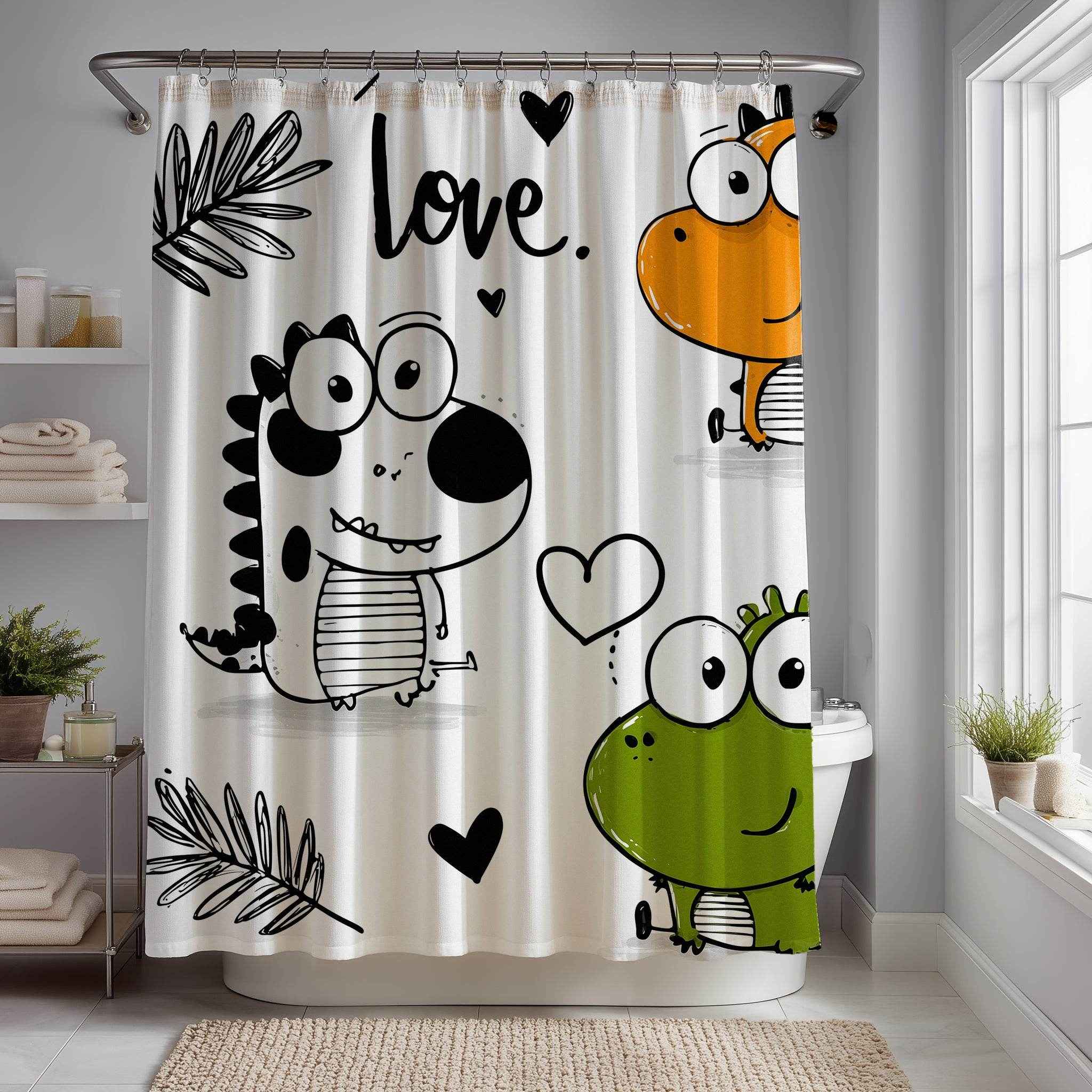 Playful Dinosaur Shower Curtain