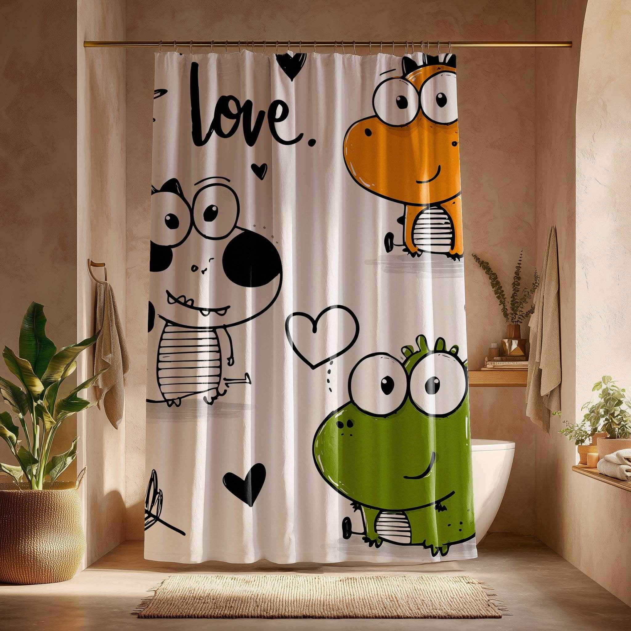 Playful Dinosaur Shower Curtain