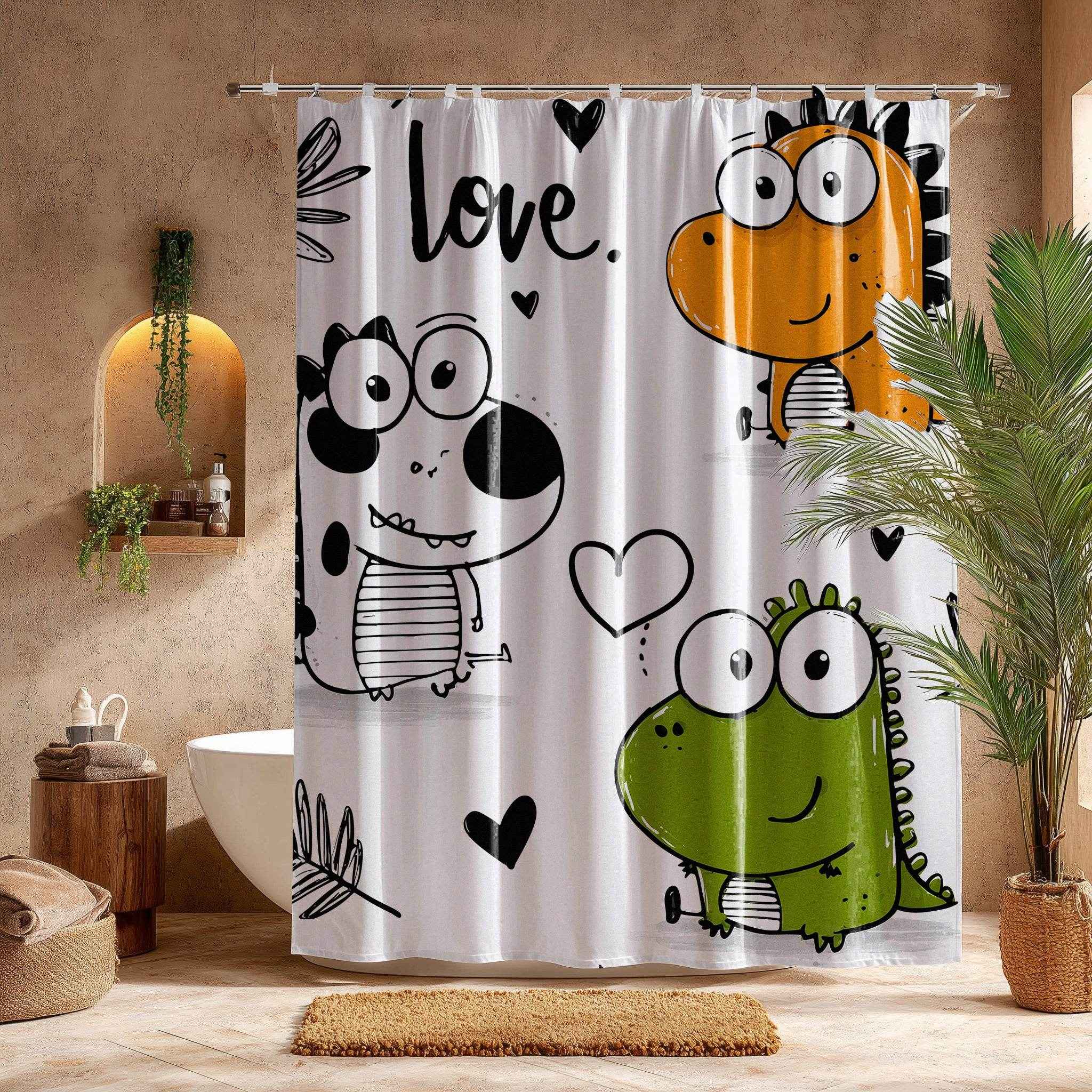 Playful Dinosaur Shower Curtain
