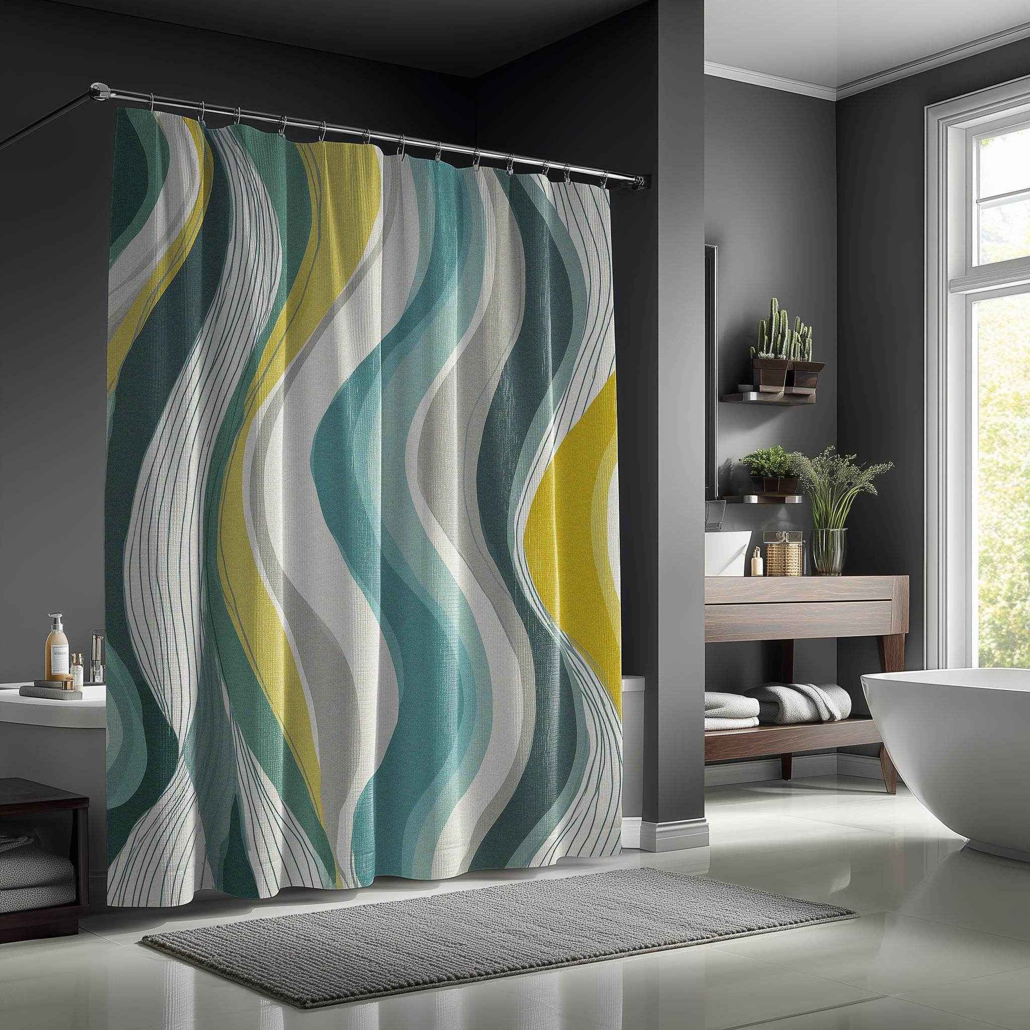 Artistic Waves Shower Curtain