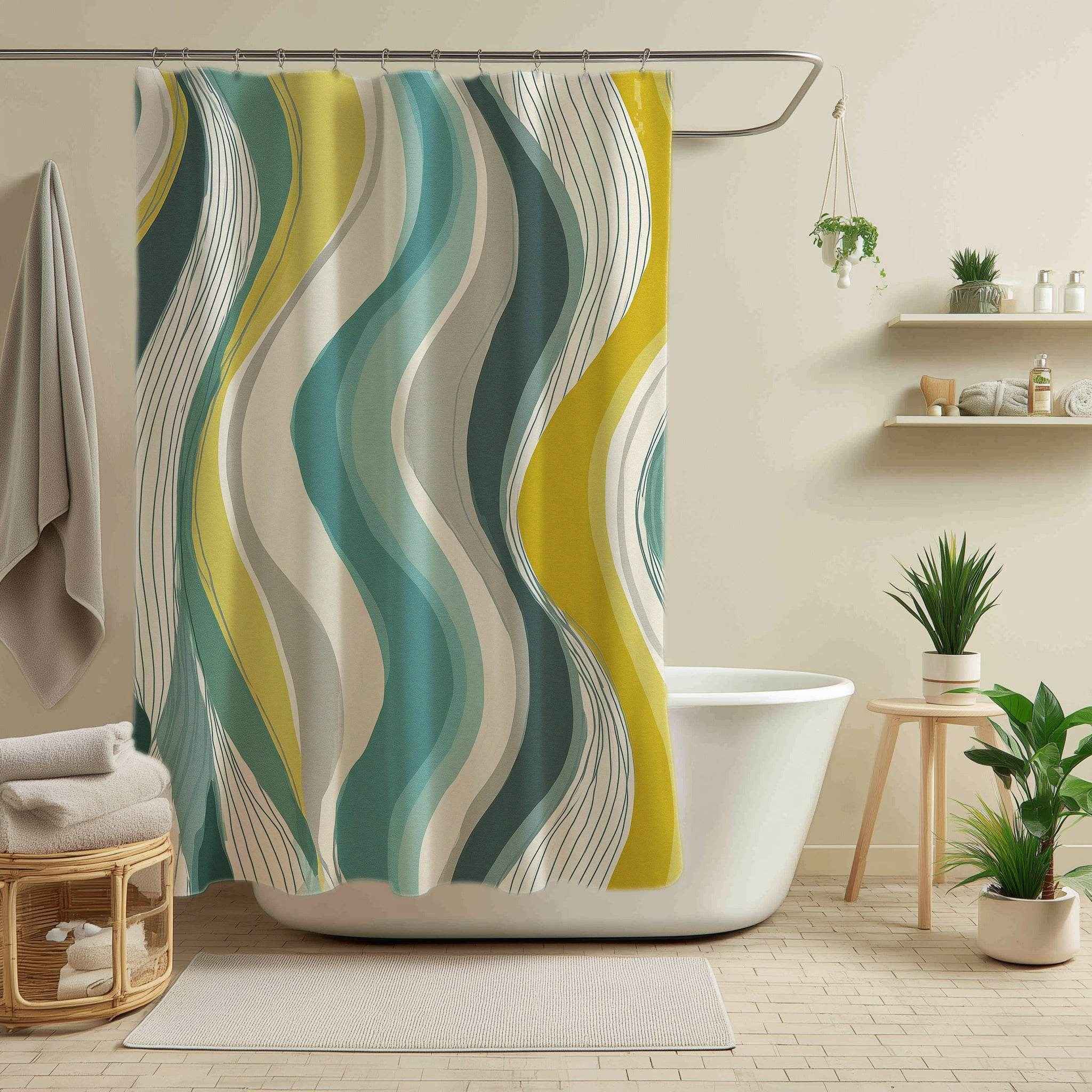 Artistic Waves Shower Curtain