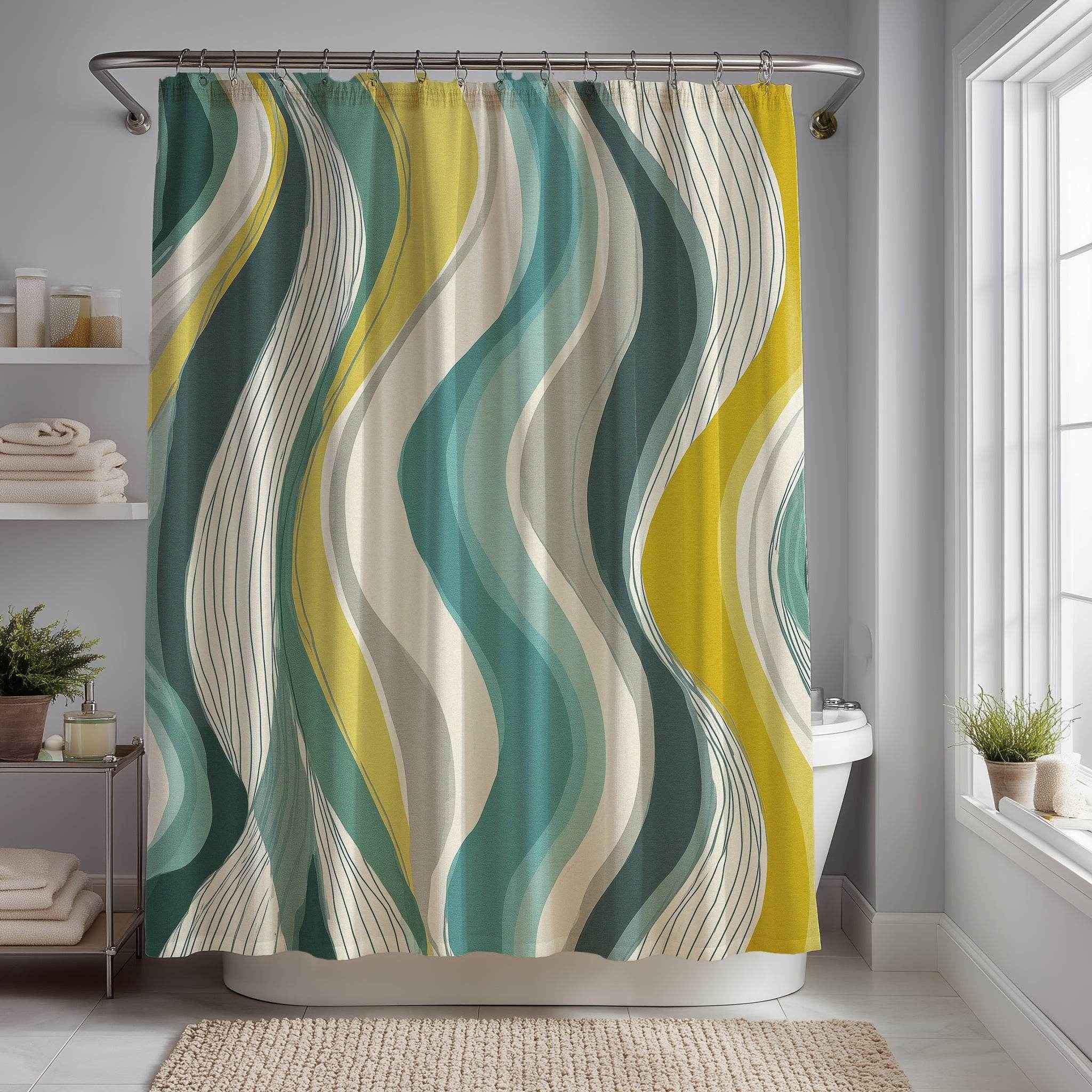 Artistic Waves Shower Curtain