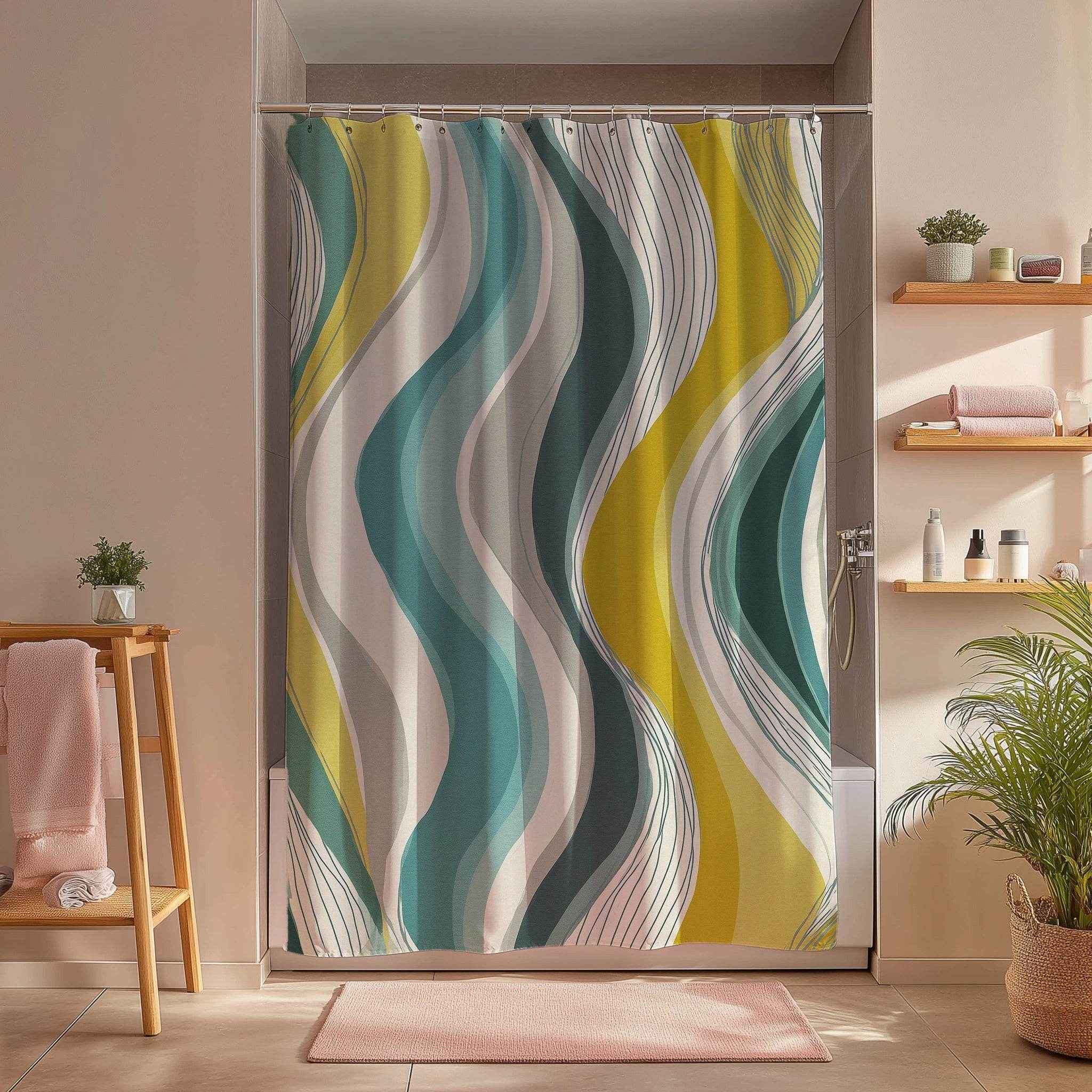 Artistic Waves Shower Curtain