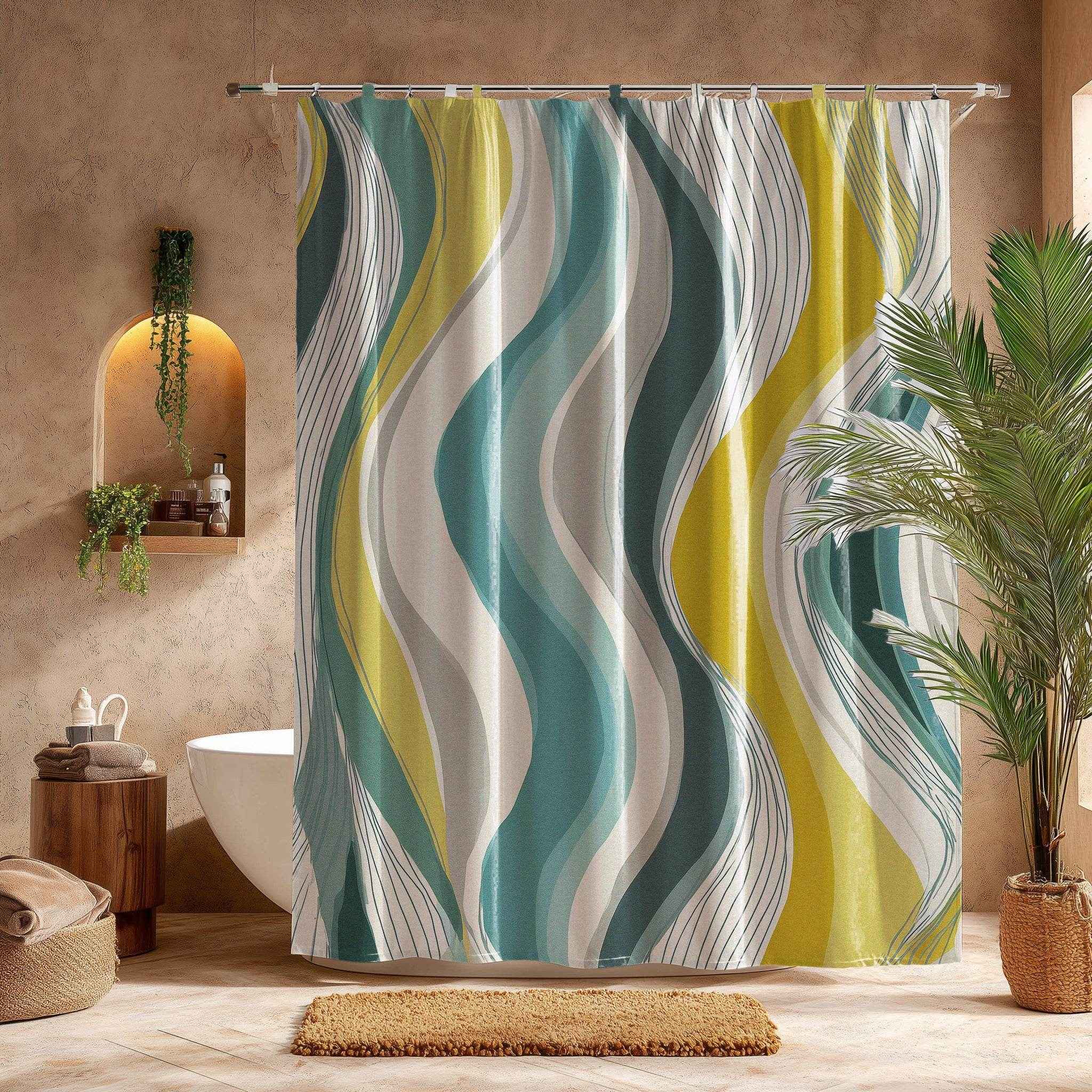 Artistic Waves Shower Curtain