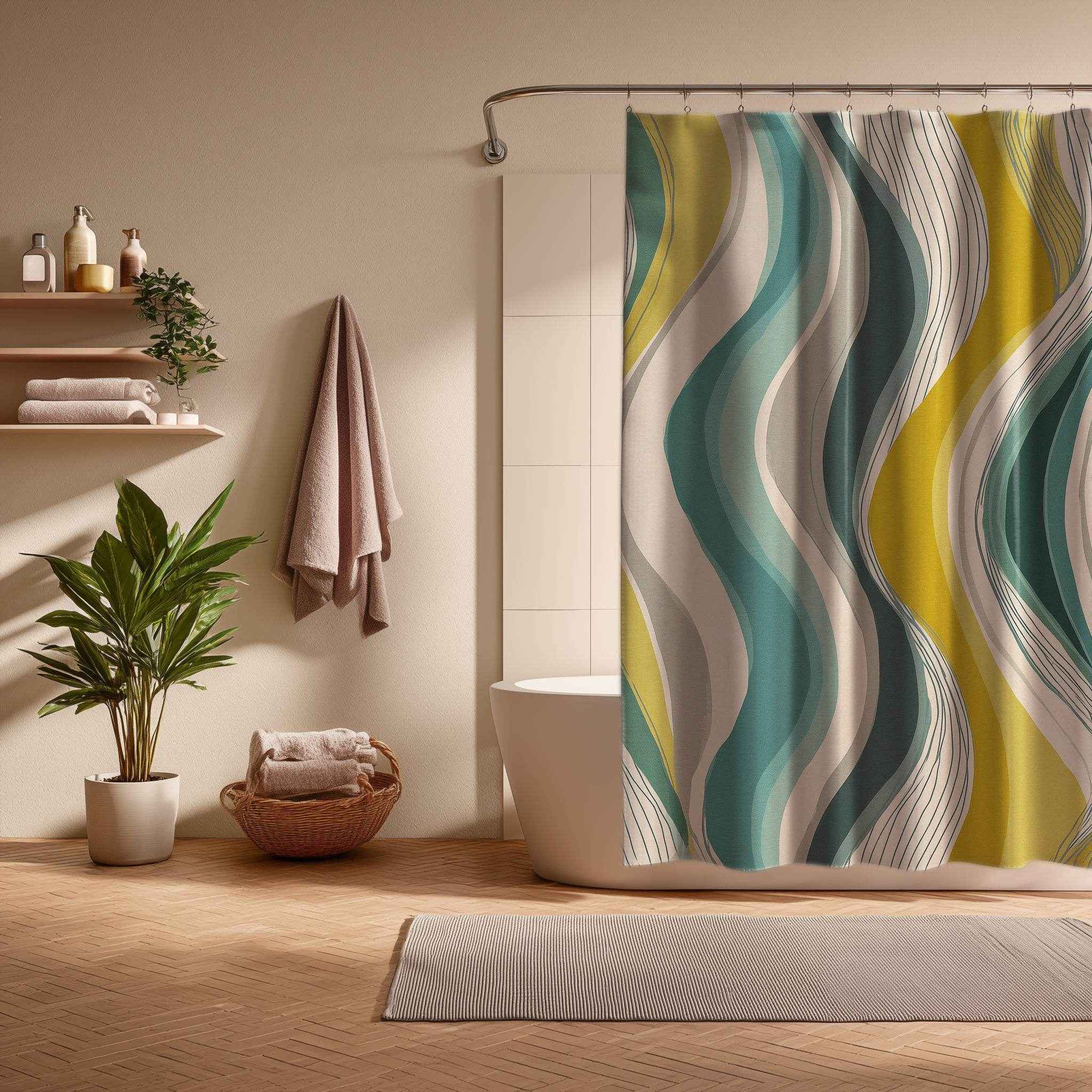 Artistic Waves Shower Curtain