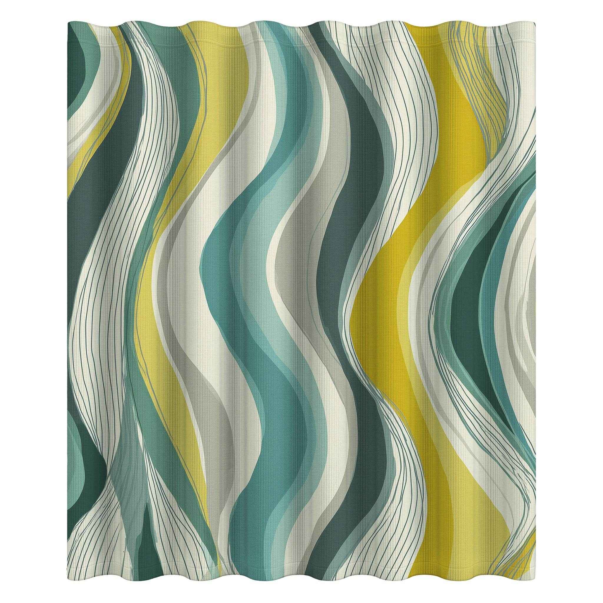 Artistic Waves Shower Curtain