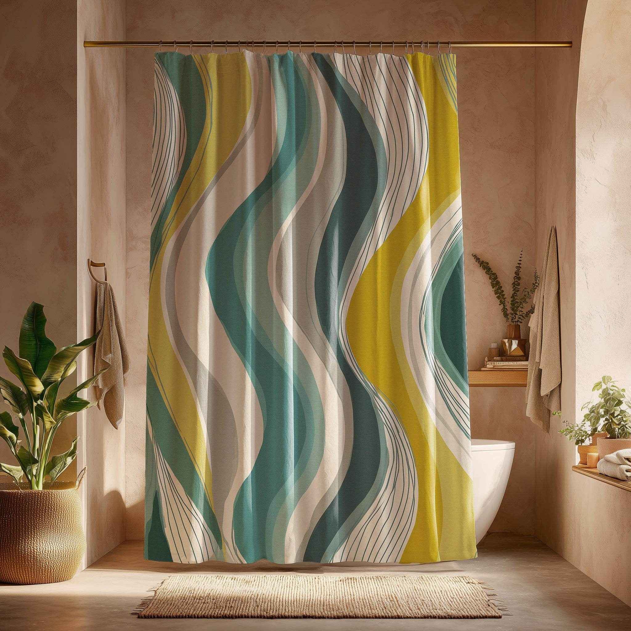 Artistic Waves Shower Curtain