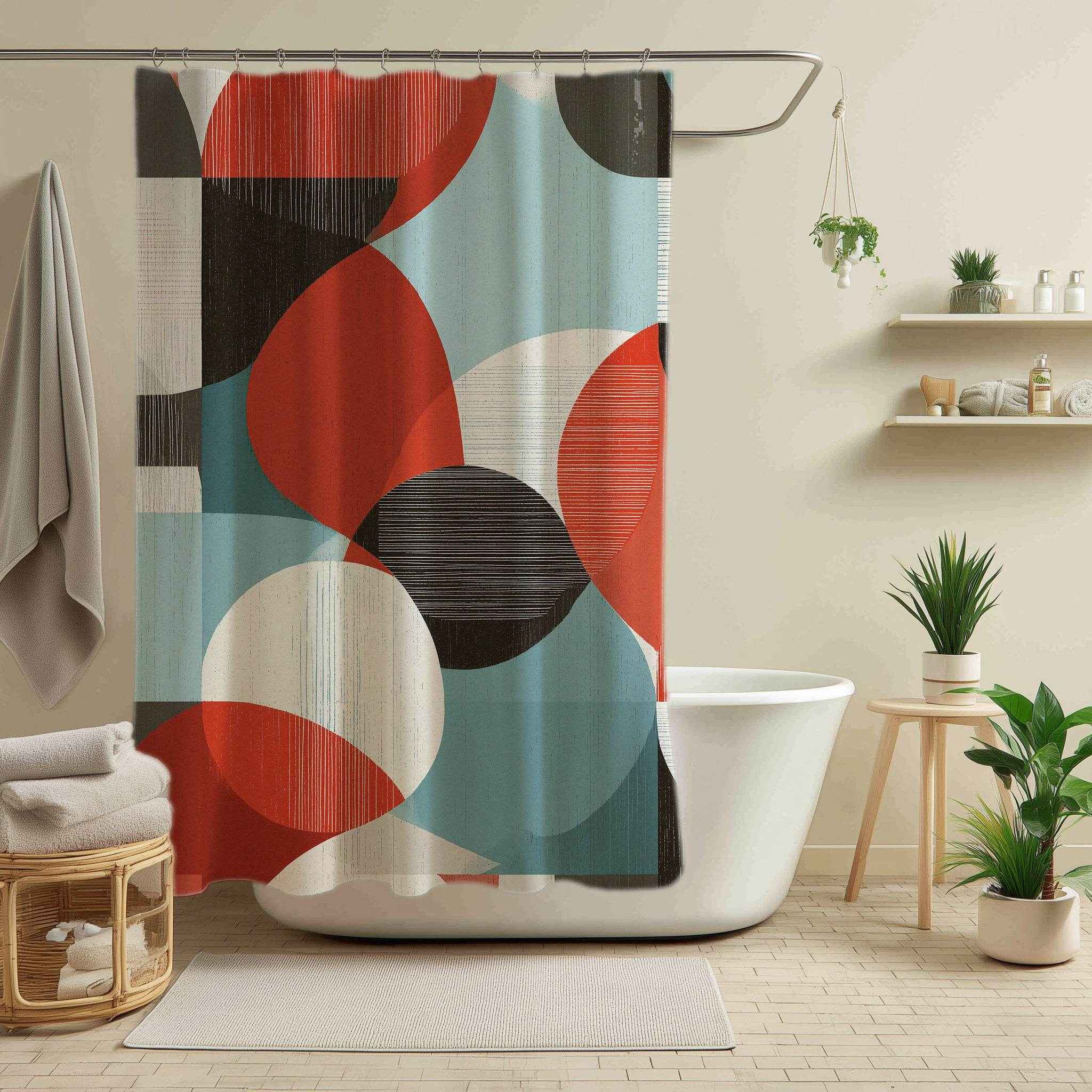 Vibrant Geometric Shower Curtain