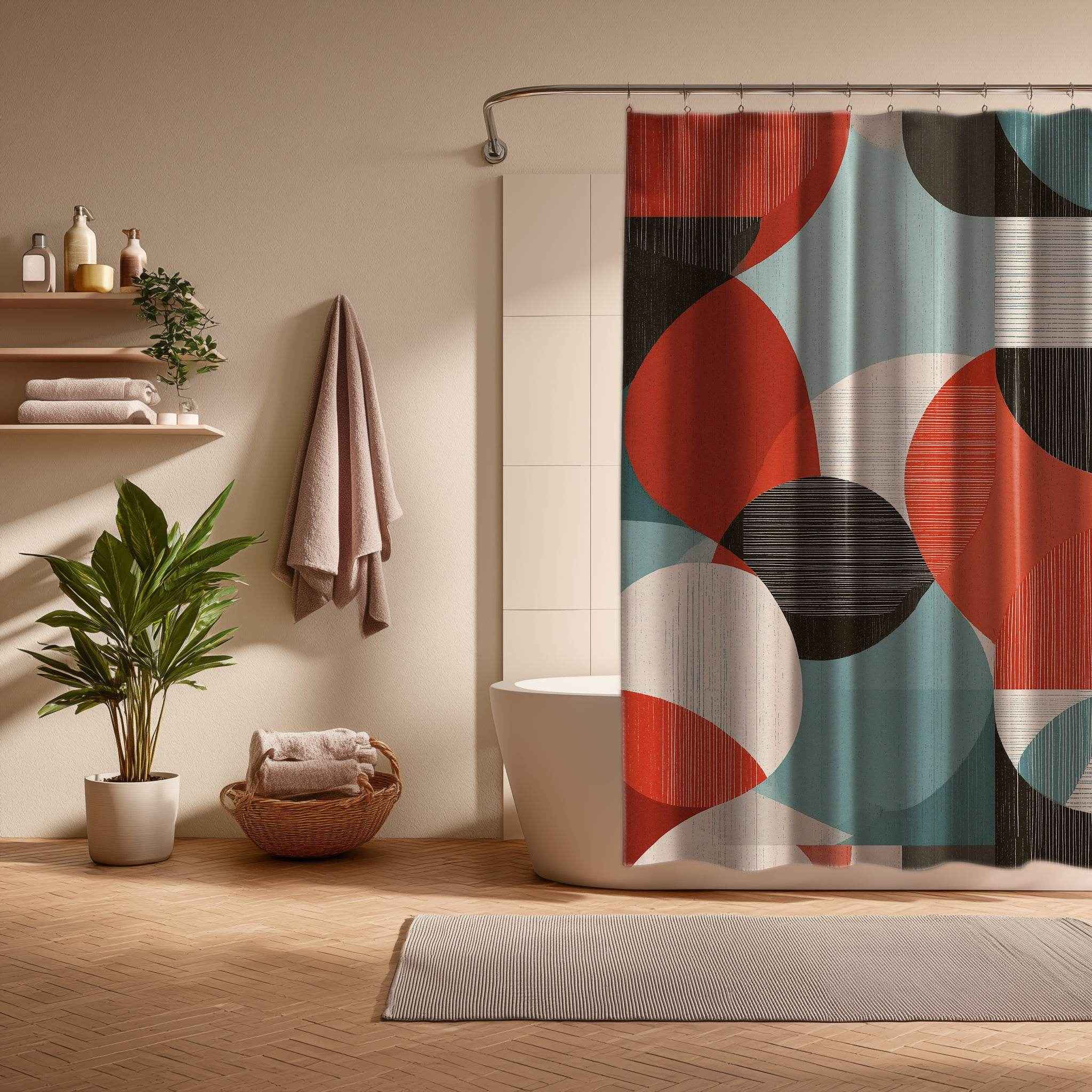 Vibrant Geometric Shower Curtain