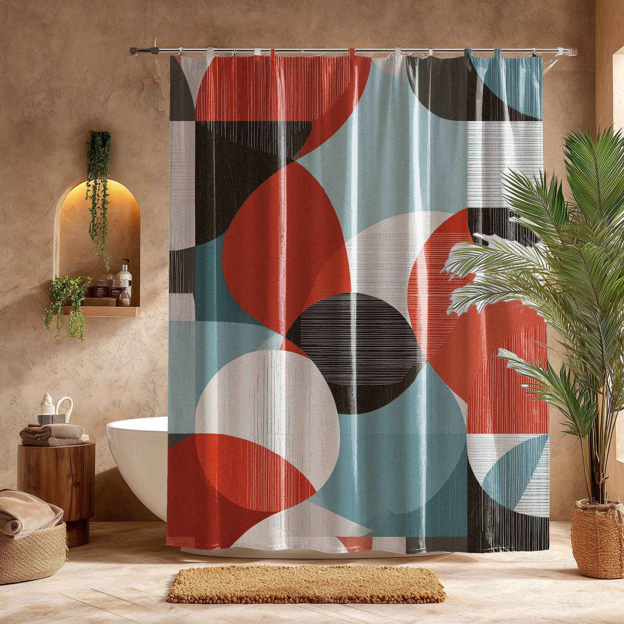 Vibrant Geometric Shower Curtain