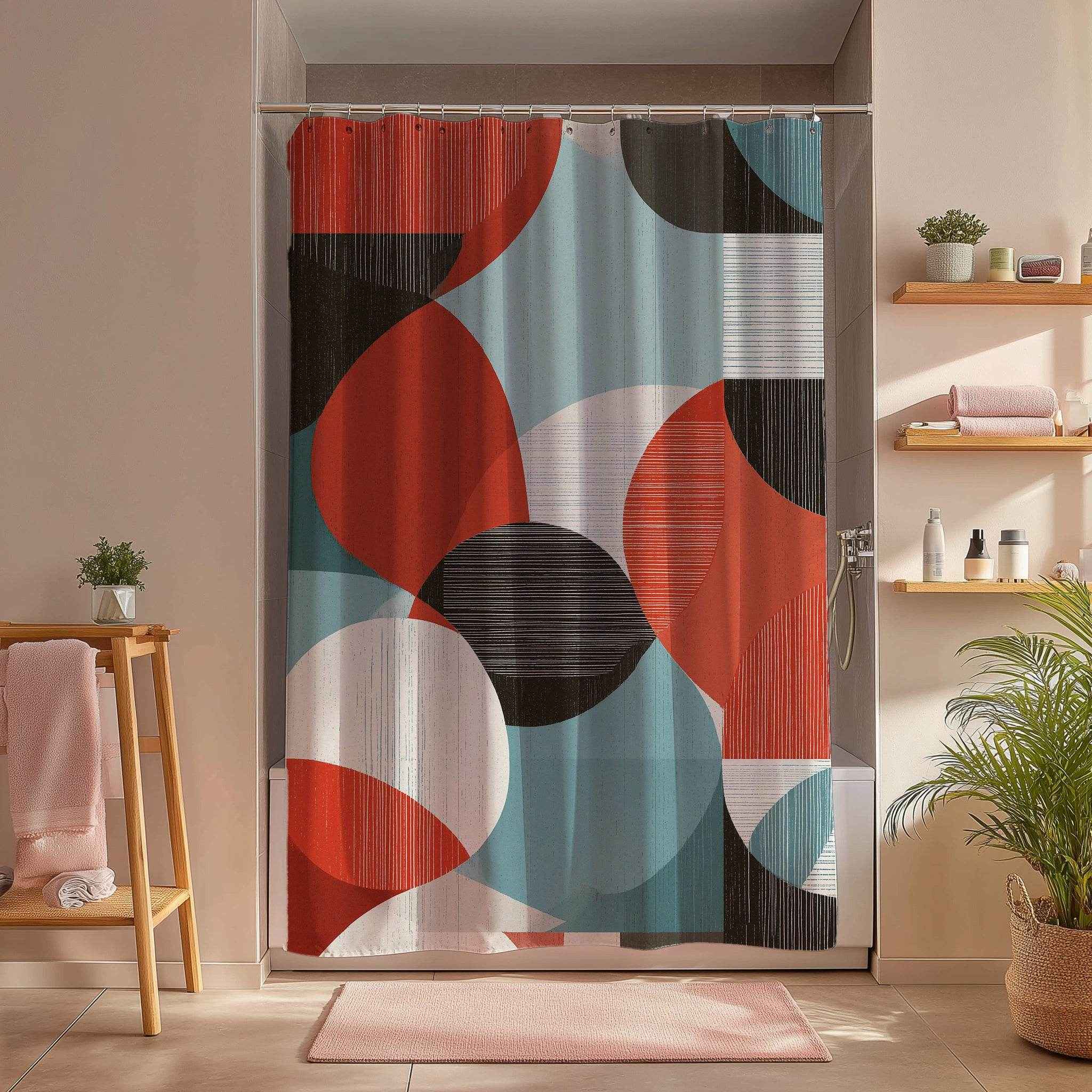 Vibrant Geometric Shower Curtain