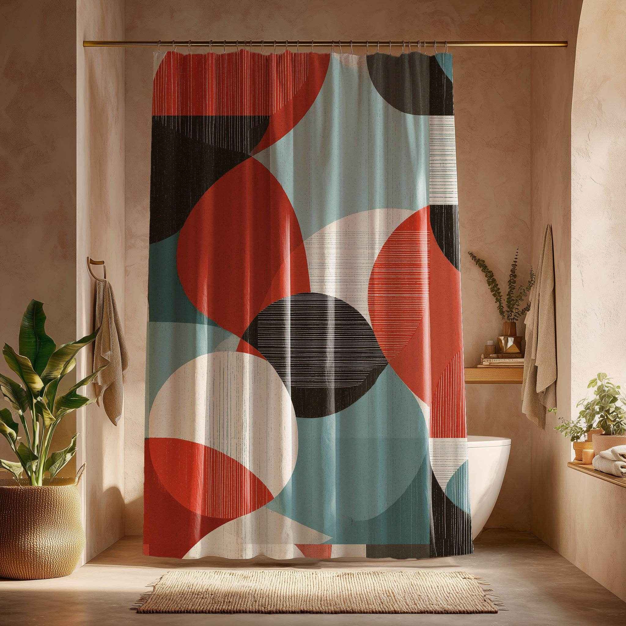 Vibrant Geometric Shower Curtain
