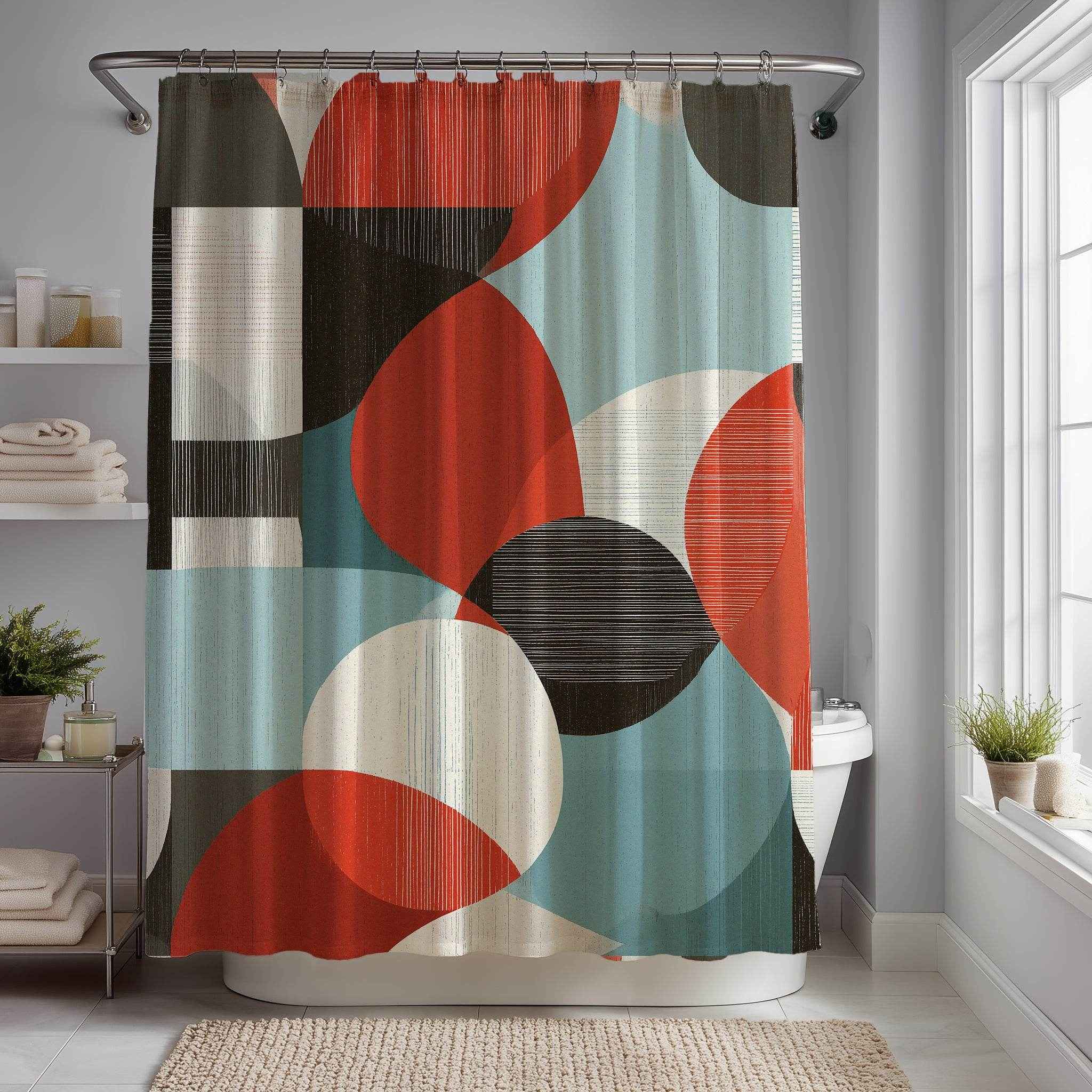 Vibrant Geometric Shower Curtain