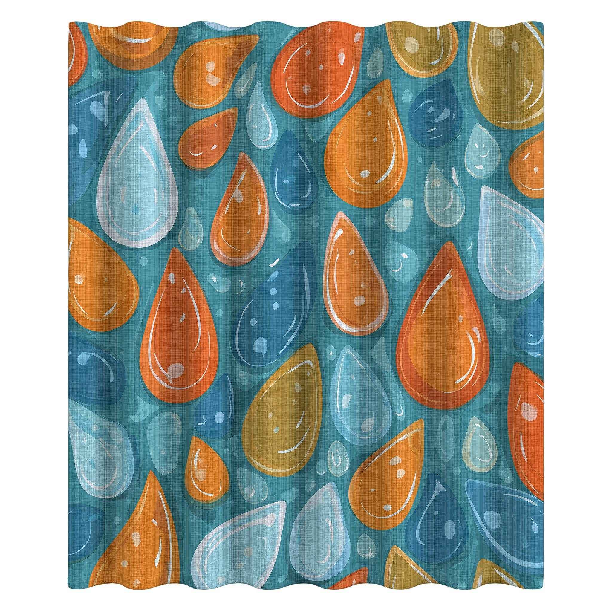Colorful Drop Pattern Shower Curtain
