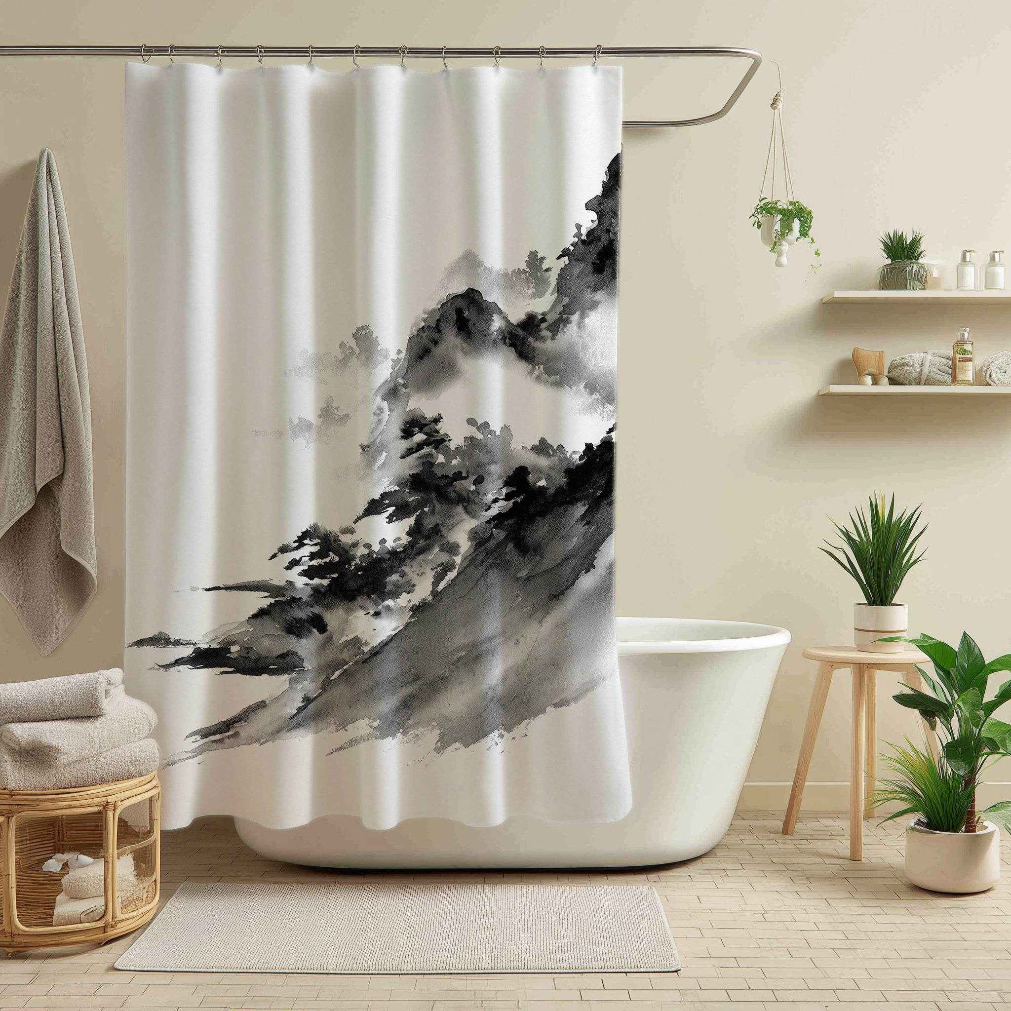 Mountain-Inspired Shower Curtain