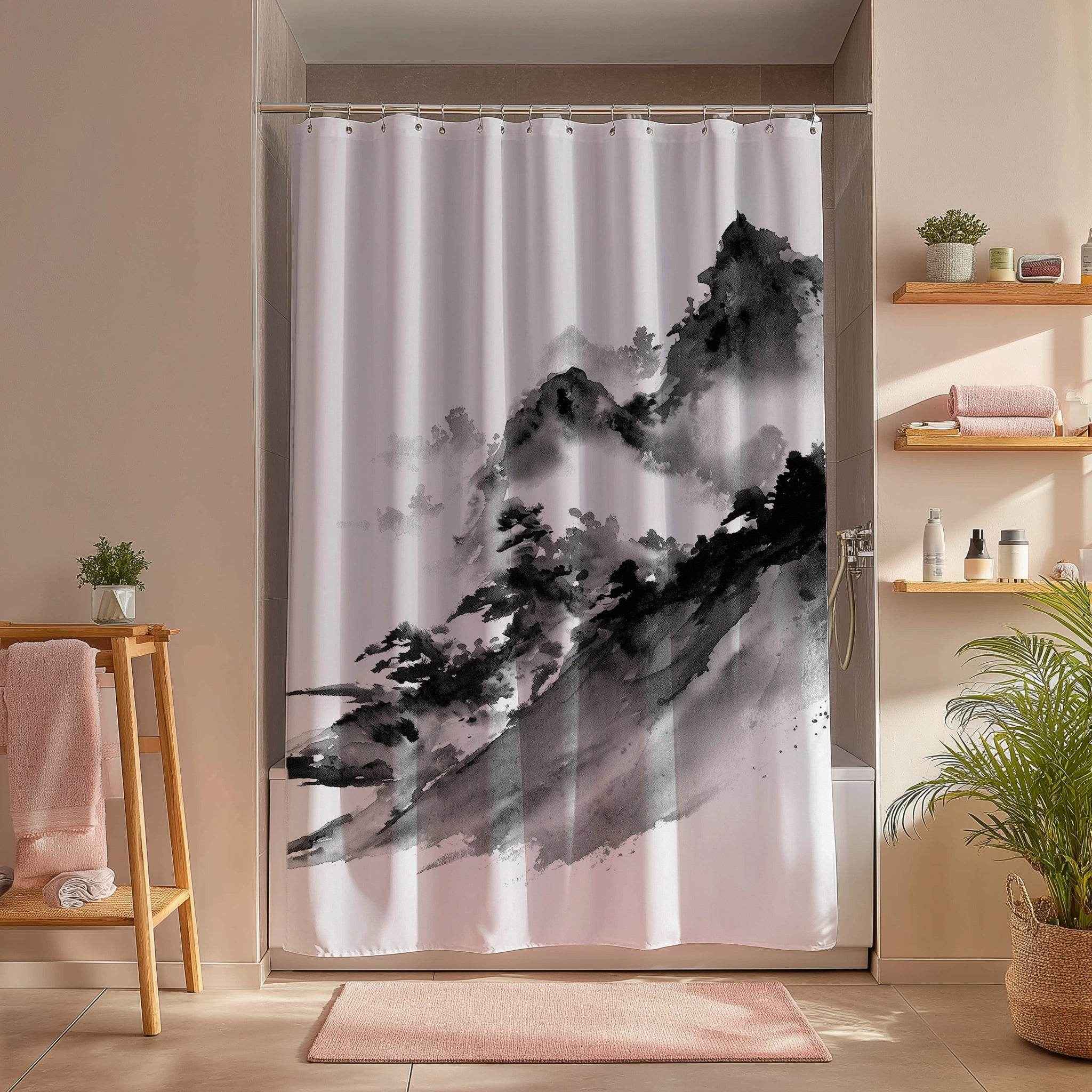 Mountain-Inspired Shower Curtain