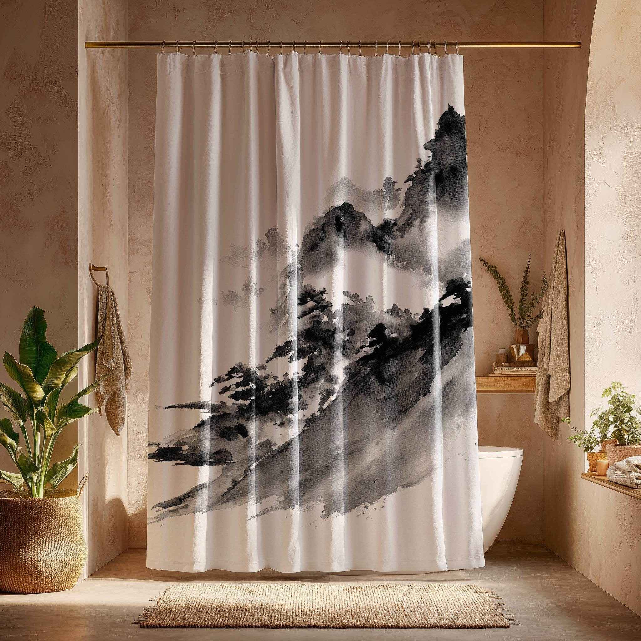 Mountain-Inspired Shower Curtain