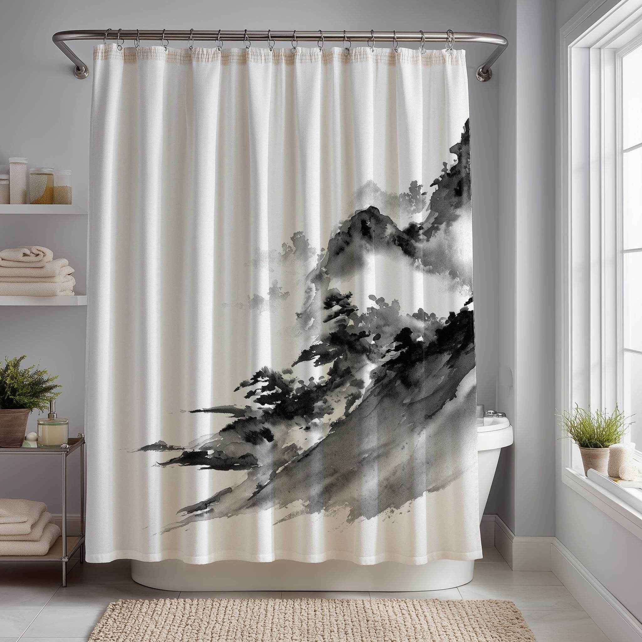 Mountain-Inspired Shower Curtain