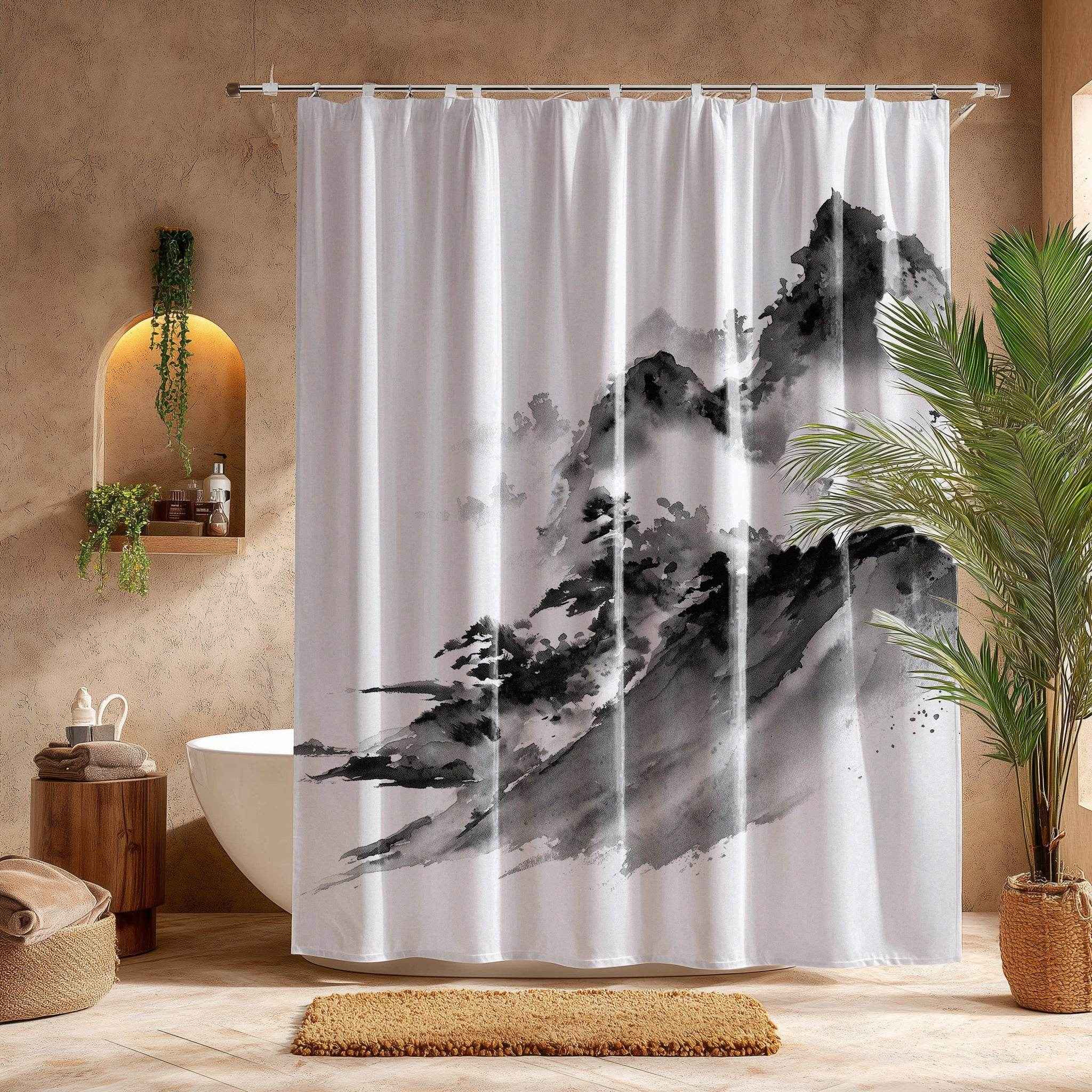 Mountain-Inspired Shower Curtain