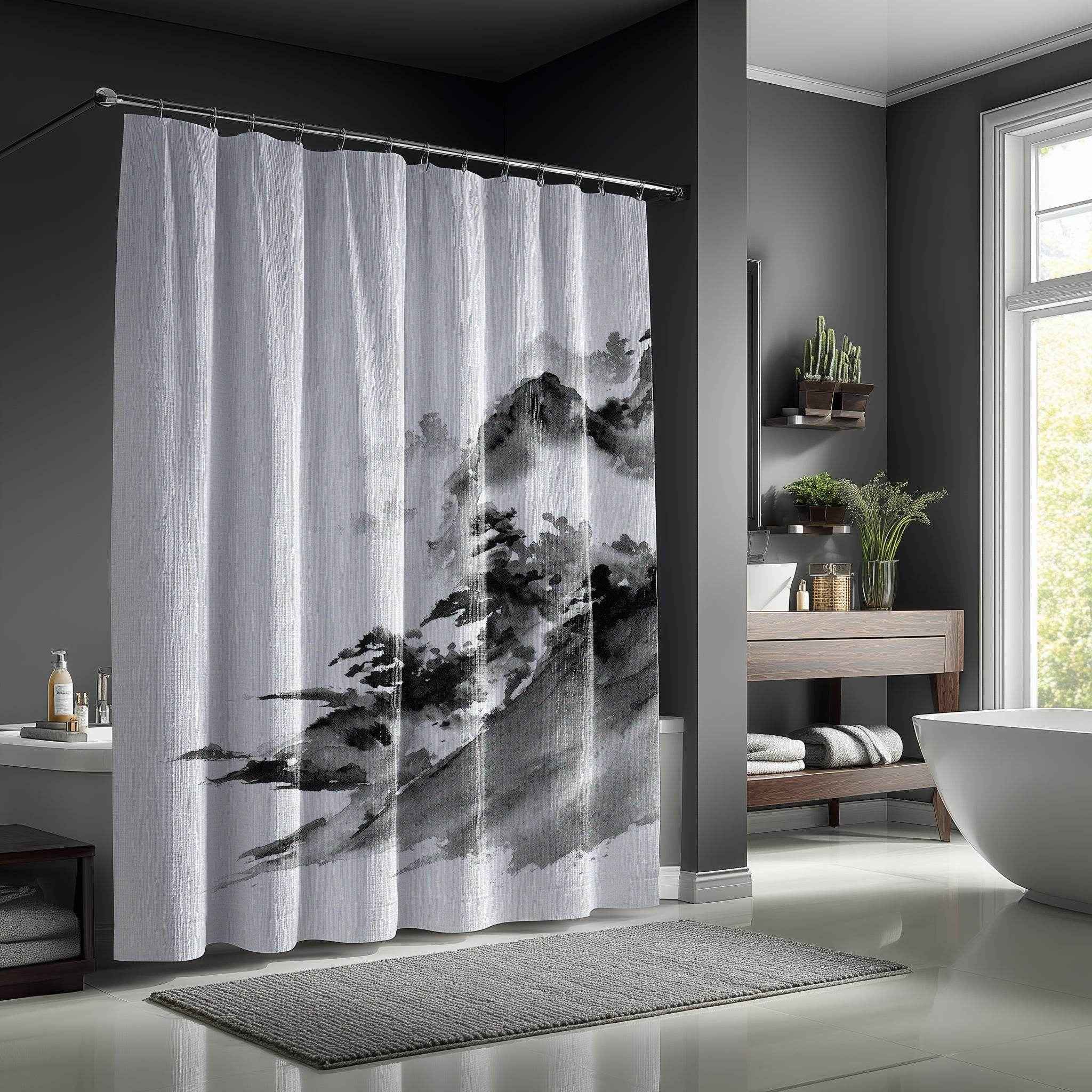 Mountain-Inspired Shower Curtain