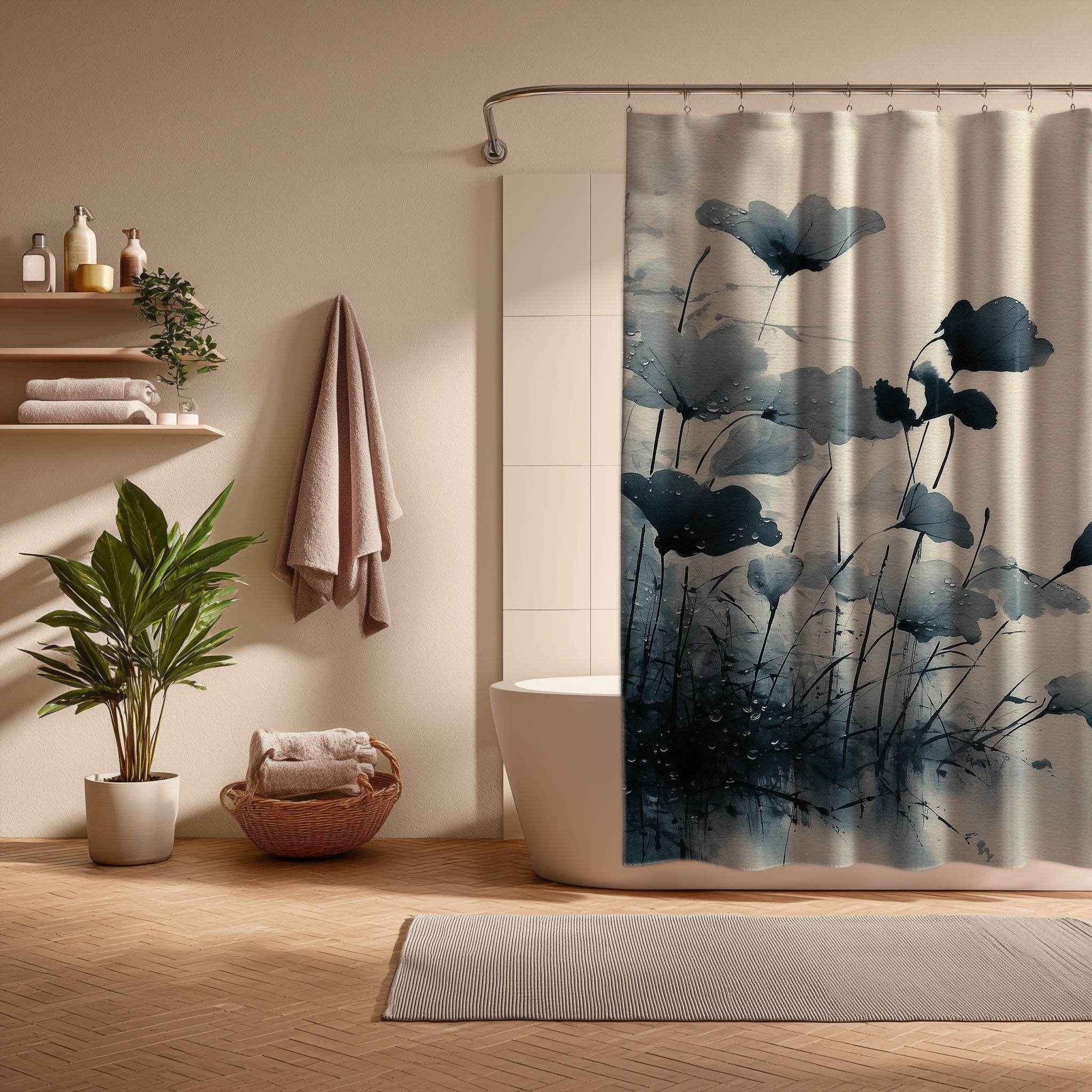 Elegant Floral Shower Curtains