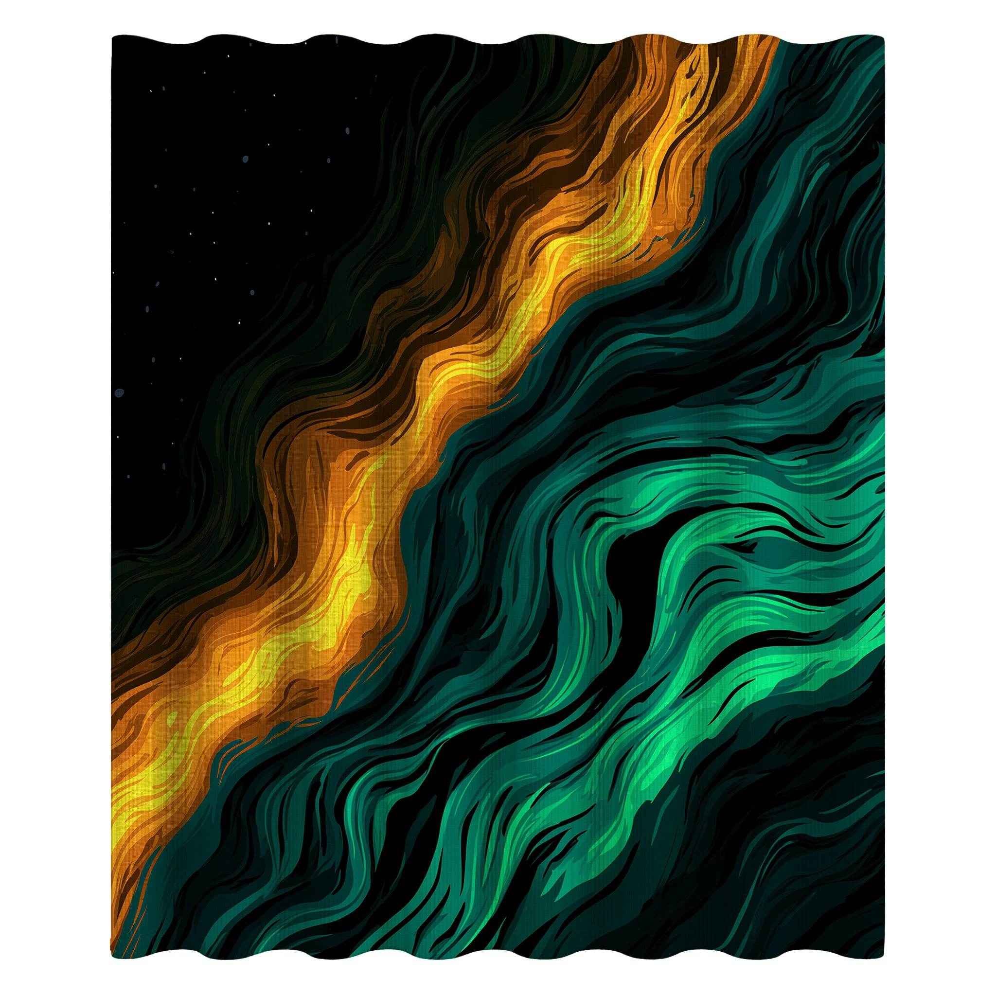 Abstract Waves Shower Curtain, Bohemian Bathroom Decor, Modern Shower Drapery, Colorful Wave Shower Curtain, Unique Bathroom Accessories