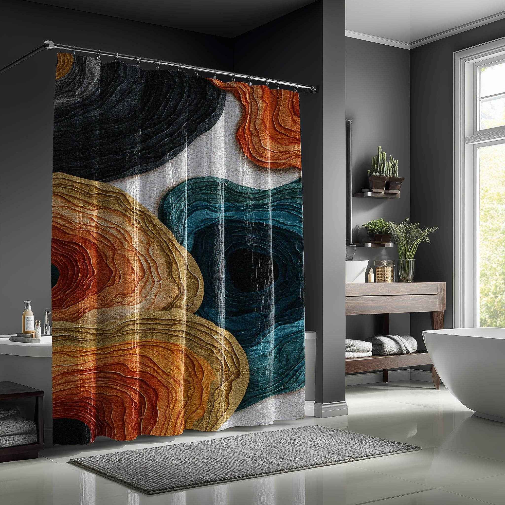 Bohemian Floral Shower Curtain, Colorful Bathroom Decor, Modern Home Accessory, Vibrant Wall Art, Unique Gift for Housewarming