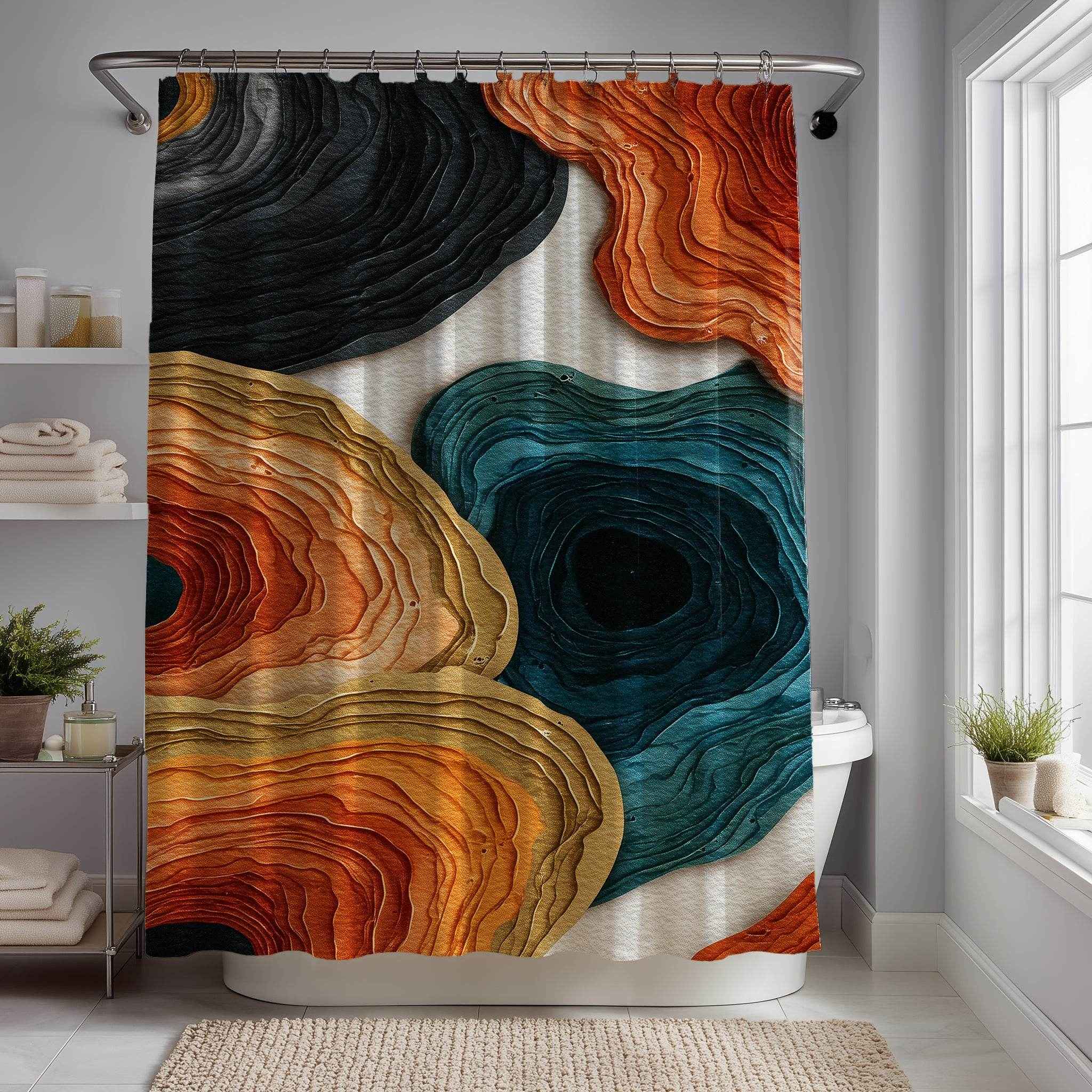 Bohemian Floral Shower Curtain, Colorful Bathroom Decor, Modern Home Accessory, Vibrant Wall Art, Unique Gift for Housewarming