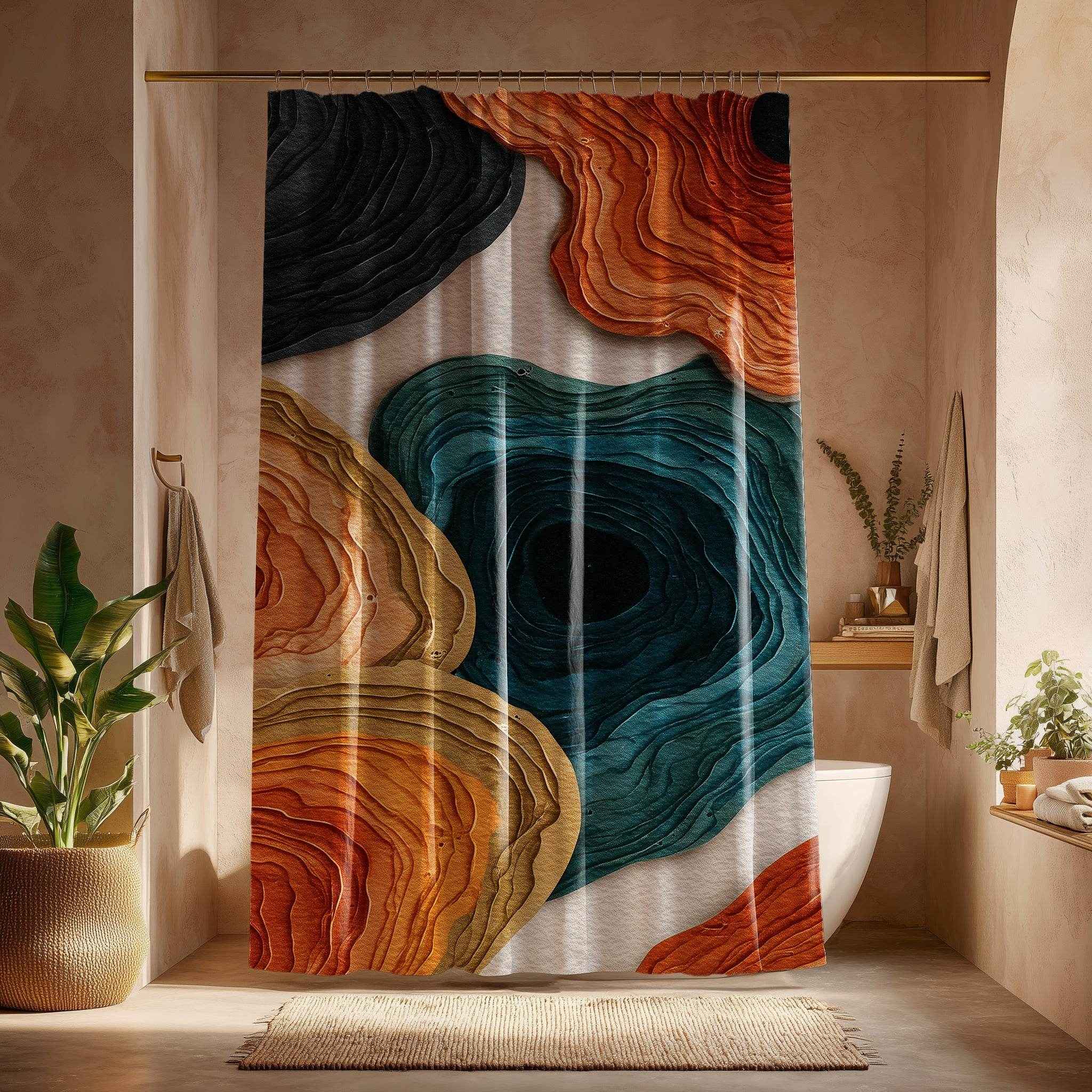 Bohemian Floral Shower Curtain, Colorful Bathroom Decor, Modern Home Accessory, Vibrant Wall Art, Unique Gift for Housewarming