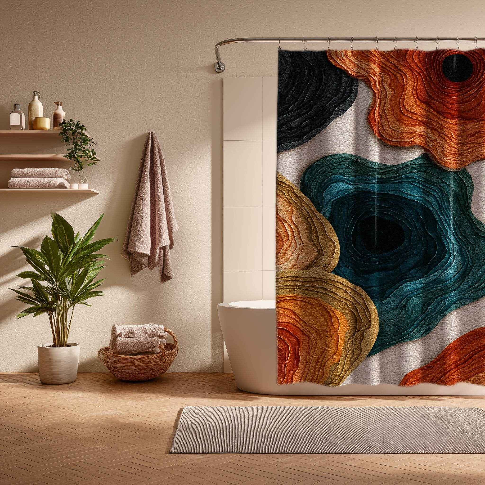Bohemian Floral Shower Curtain, Colorful Bathroom Decor, Modern Home Accessory, Vibrant Wall Art, Unique Gift for Housewarming