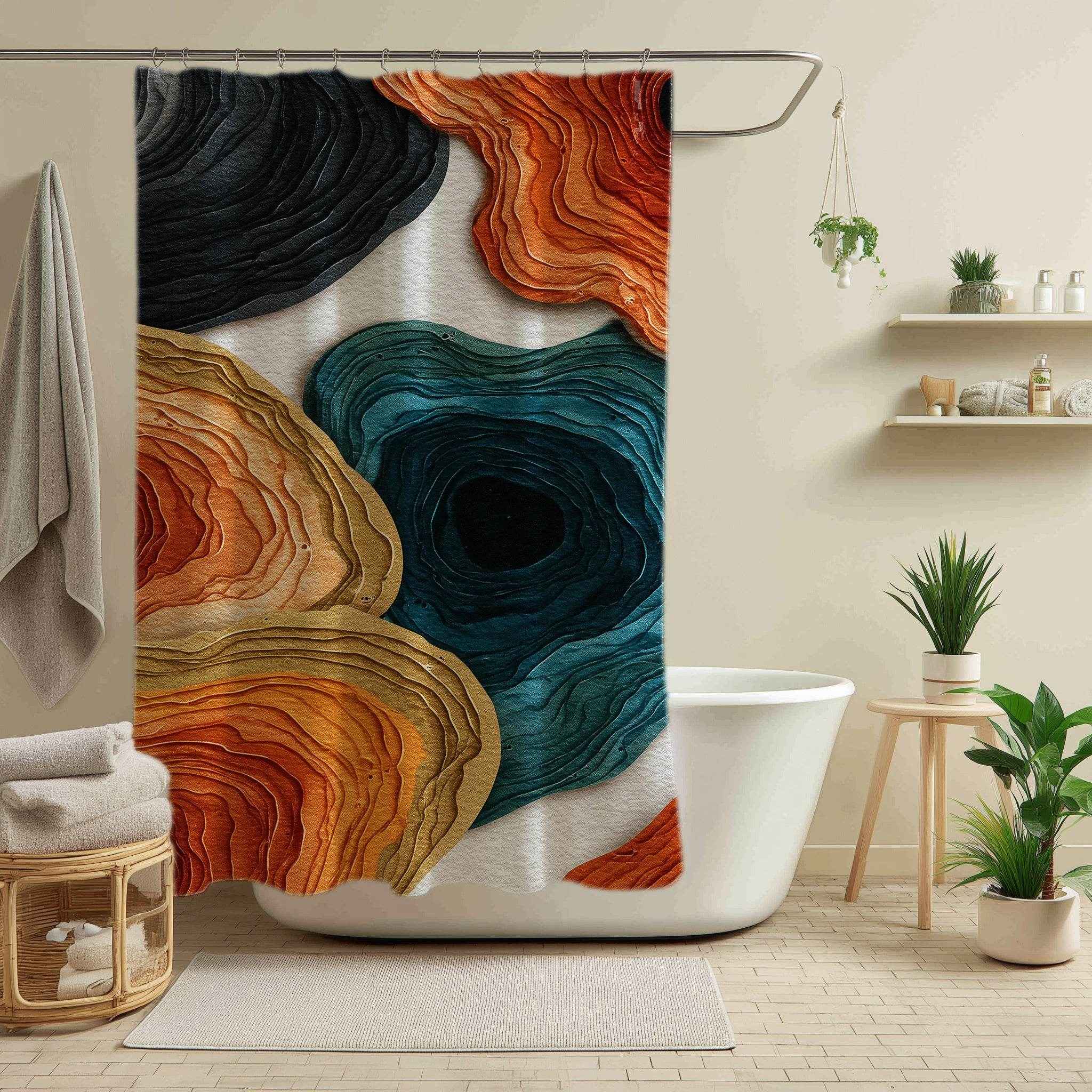 Bohemian Floral Shower Curtain, Colorful Bathroom Decor, Modern Home Accessory, Vibrant Wall Art, Unique Gift for Housewarming