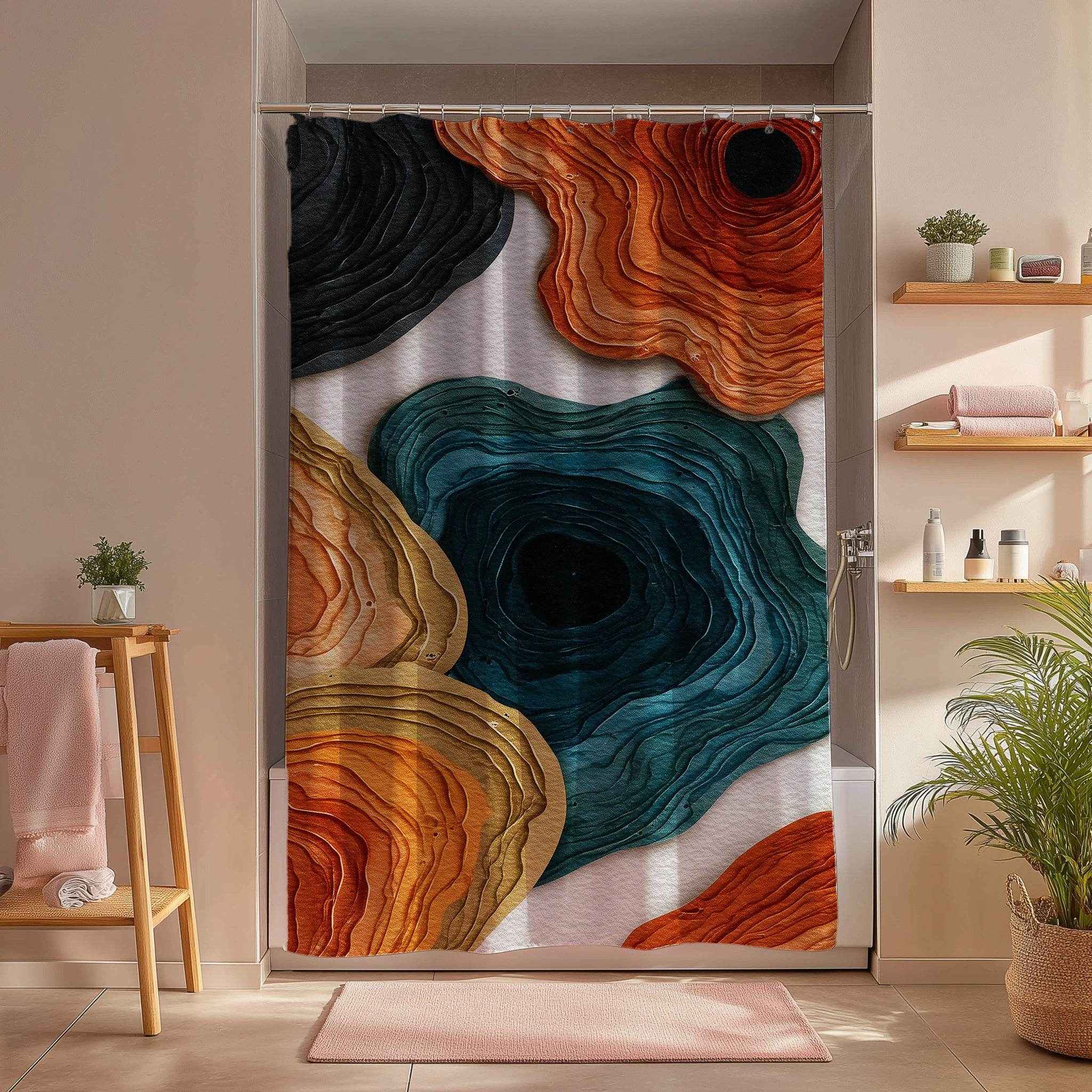 Bohemian Floral Shower Curtain, Colorful Bathroom Decor, Modern Home Accessory, Vibrant Wall Art, Unique Gift for Housewarming