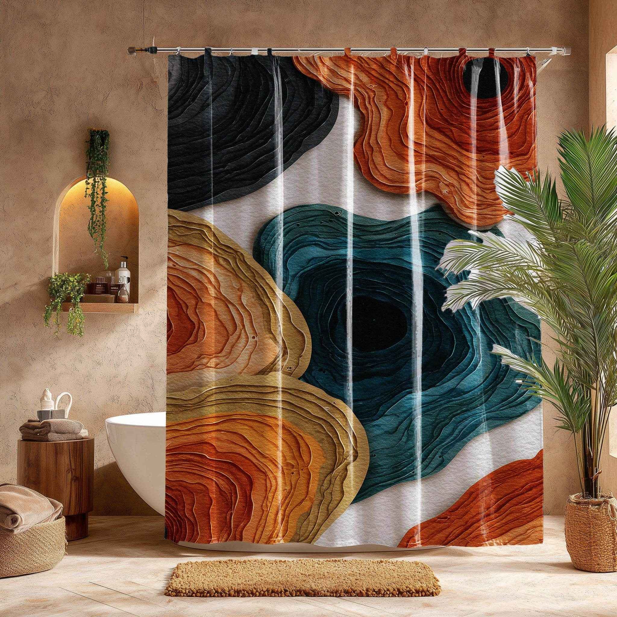 Bohemian Floral Shower Curtain, Colorful Bathroom Decor, Modern Home Accessory, Vibrant Wall Art, Unique Gift for Housewarming