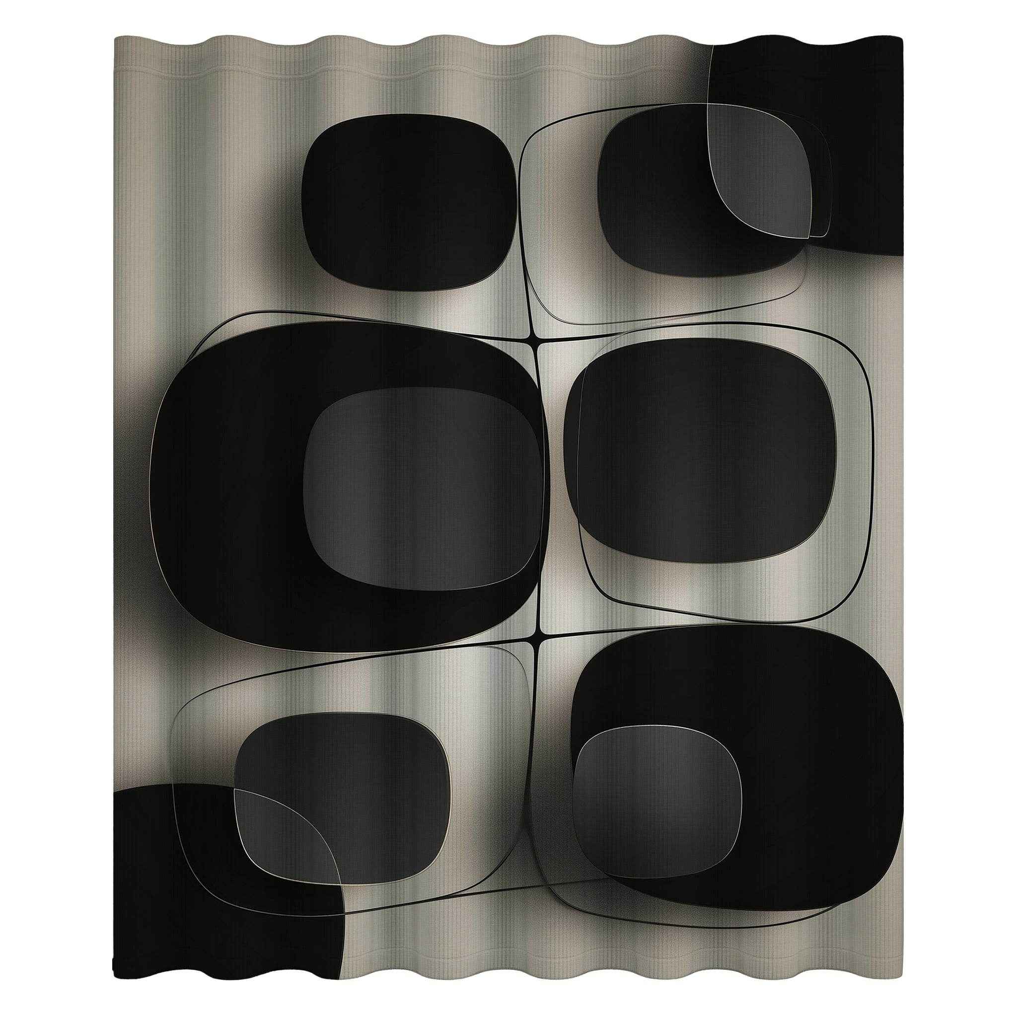 Modern Minimalist Shower Curtain, Chic Bathroom Decor, Boho Shower Curtain, Unique Home Accessory, Geometric Patterns