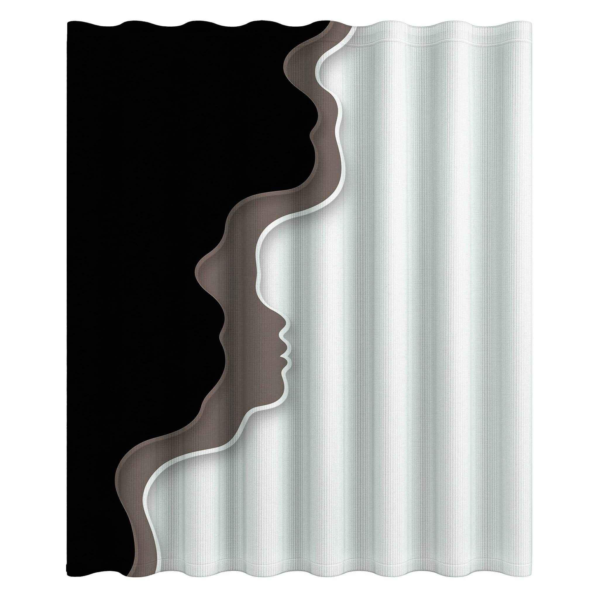 Elegant Dual-Tone Shower Curtain, Modern Bathroom Decor, Minimalist Home Accessory, Gift for Housewarming, Unique Bathroom Design