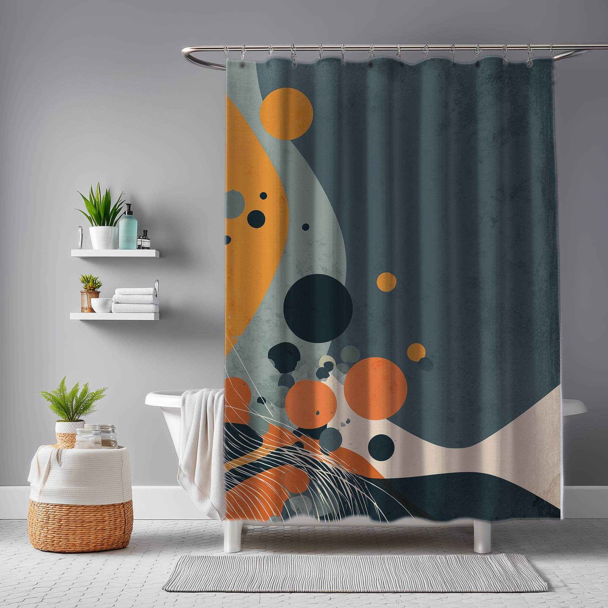 Abstract Modern Shower Curtain, Bright Geometric Design, Bathroom Decor, Gift for New Home, Colorful Art, Abstract Home Decor
