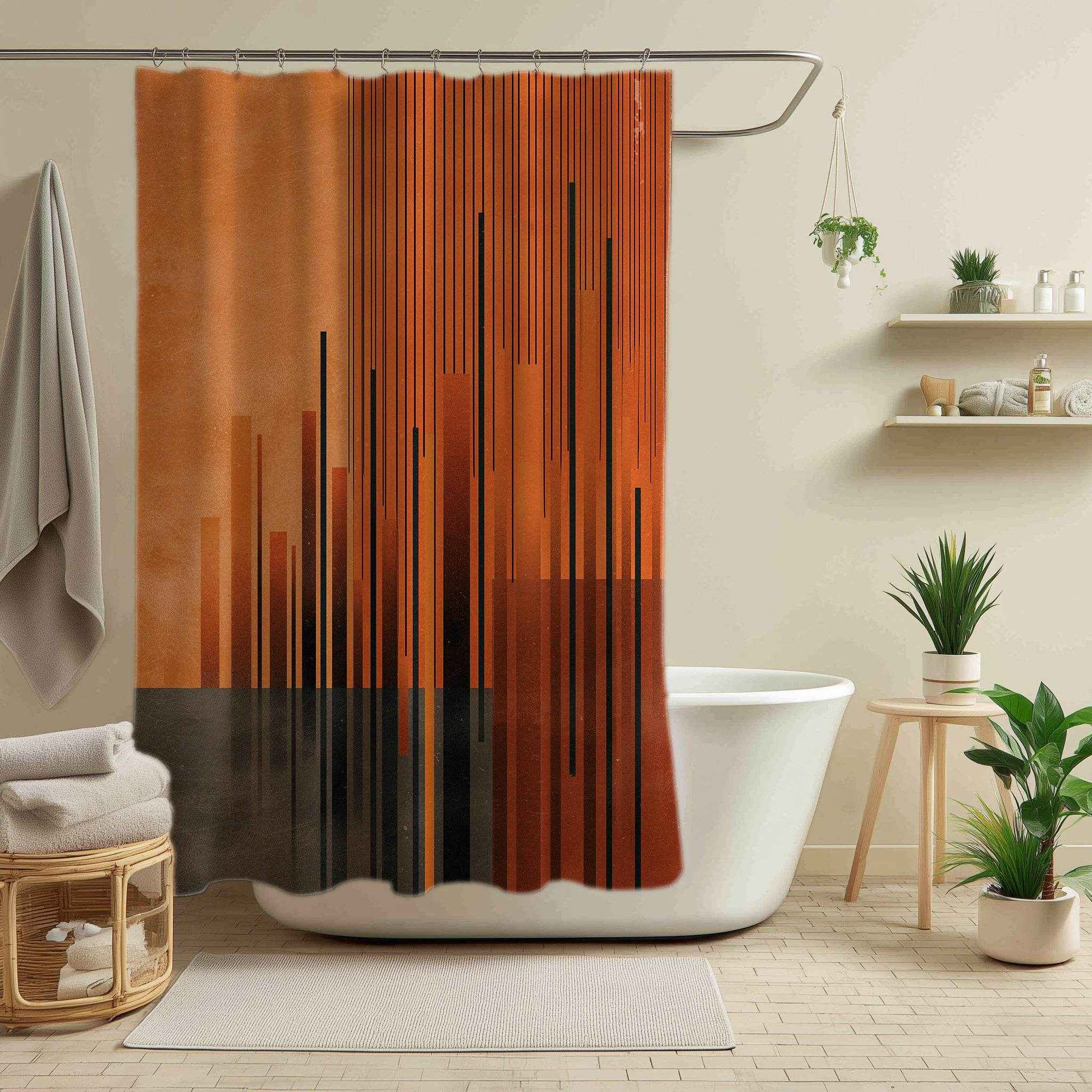 Abstract Art Shower Curtain, Modern Bathroom Decor, Boho Chic Shower Curtain, Minimalist Home Accessories, Trendy Expressive Design