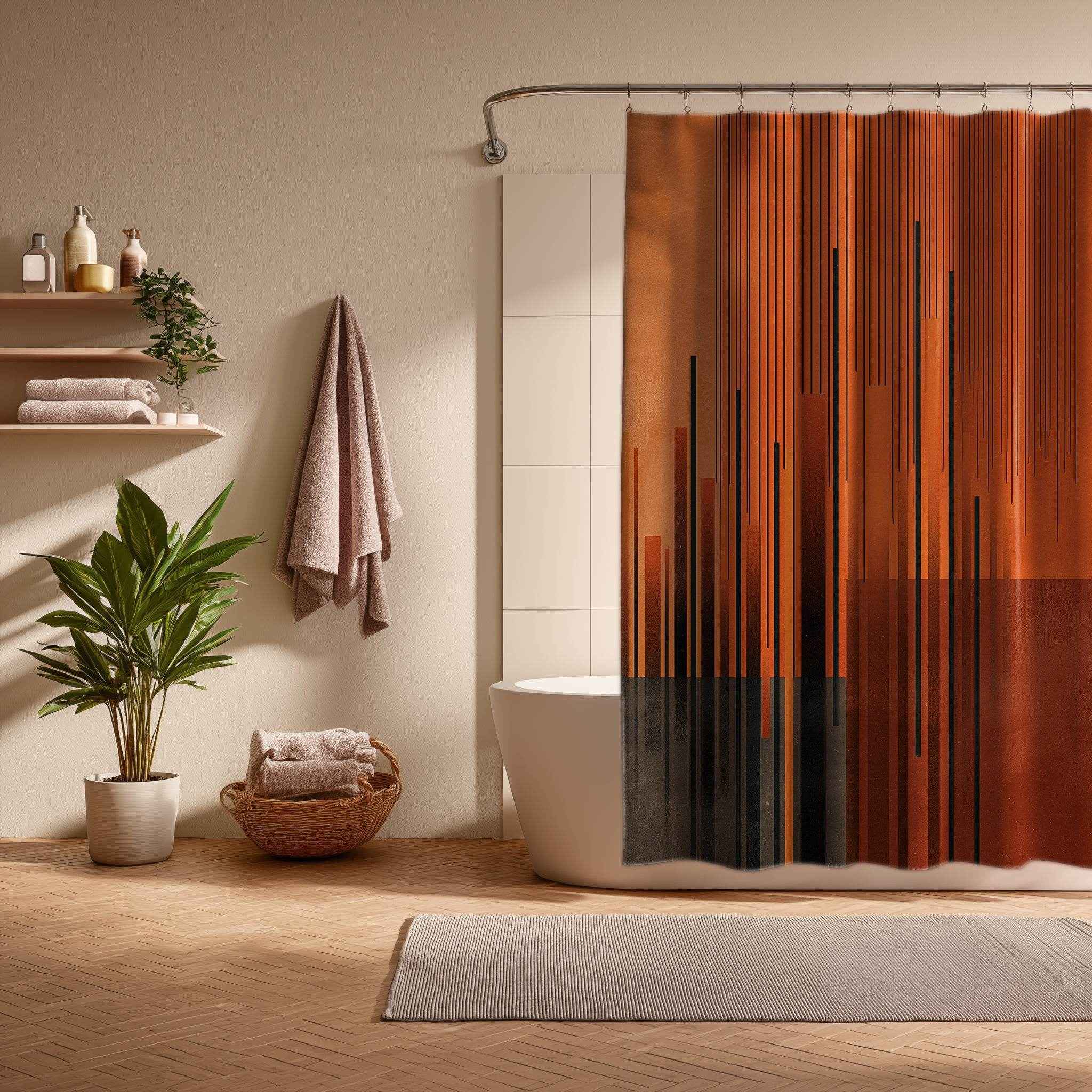 Abstract Art Shower Curtain, Modern Bathroom Decor, Boho Chic Shower Curtain, Minimalist Home Accessories, Trendy Expressive Design