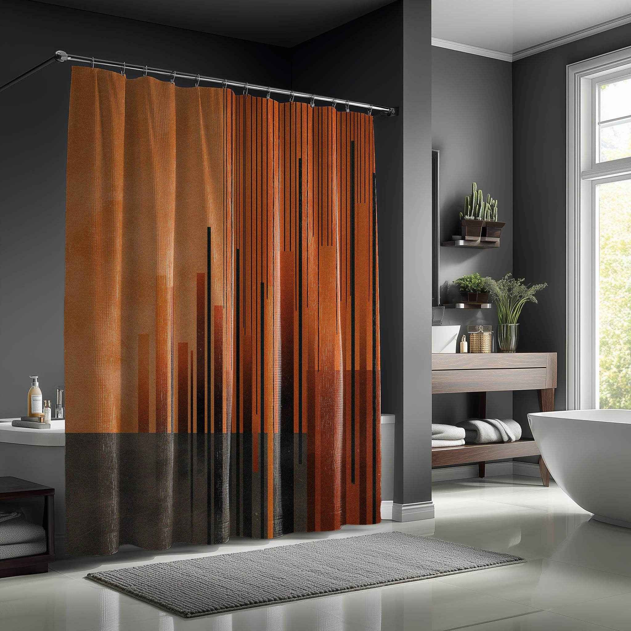 Abstract Art Shower Curtain, Modern Bathroom Decor, Boho Chic Shower Curtain, Minimalist Home Accessories, Trendy Expressive Design
