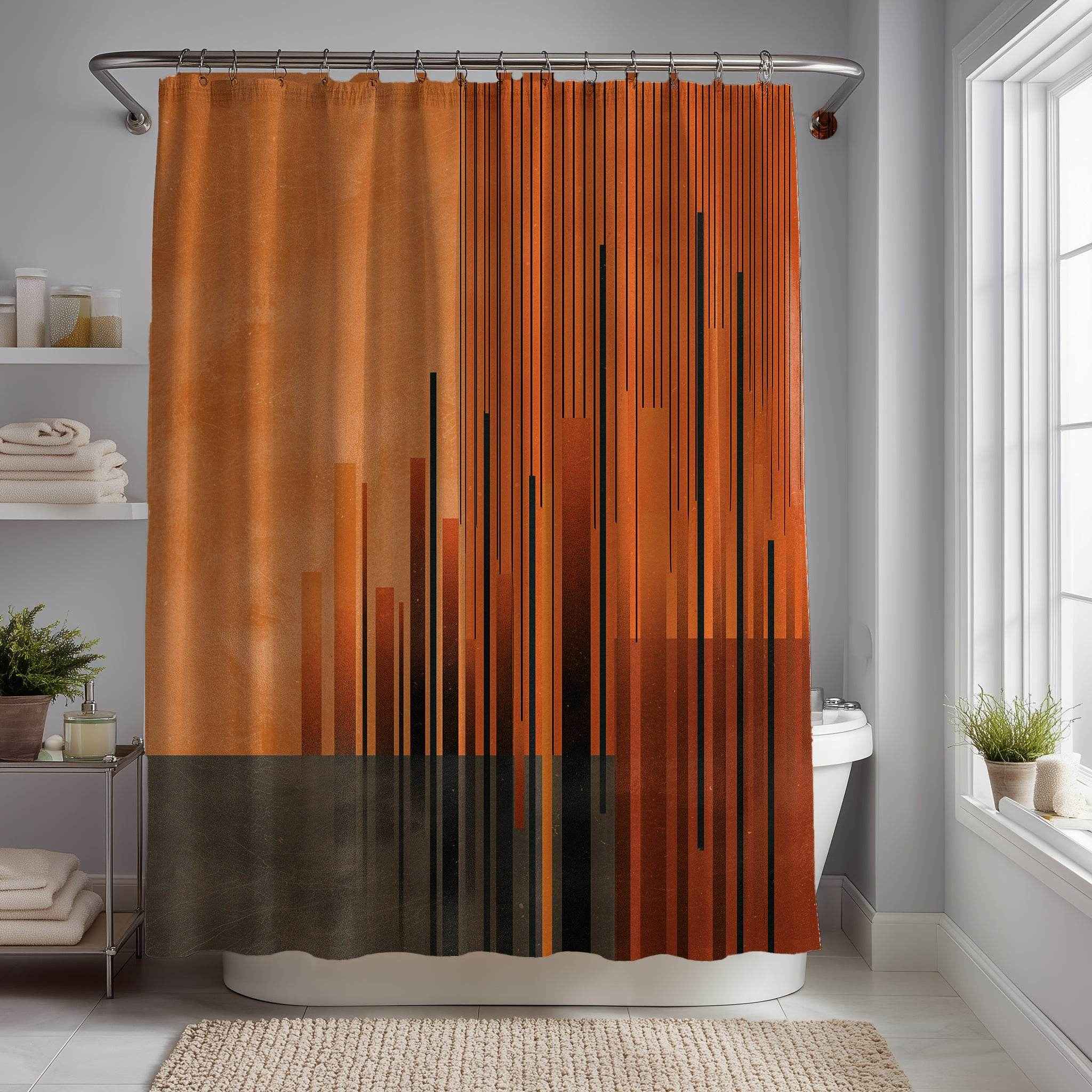 Abstract Art Shower Curtain, Modern Bathroom Decor, Boho Chic Shower Curtain, Minimalist Home Accessories, Trendy Expressive Design