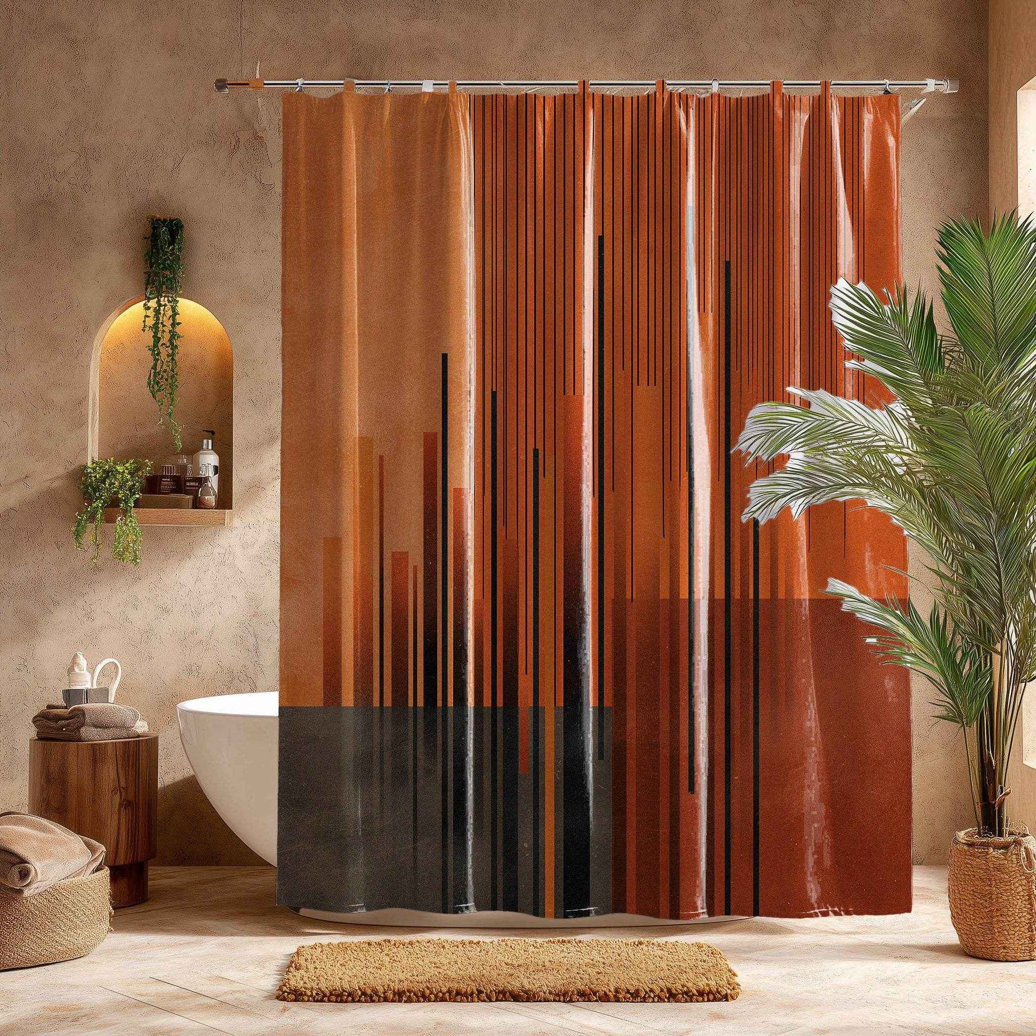 Abstract Art Shower Curtain, Modern Bathroom Decor, Boho Chic Shower Curtain, Minimalist Home Accessories, Trendy Expressive Design