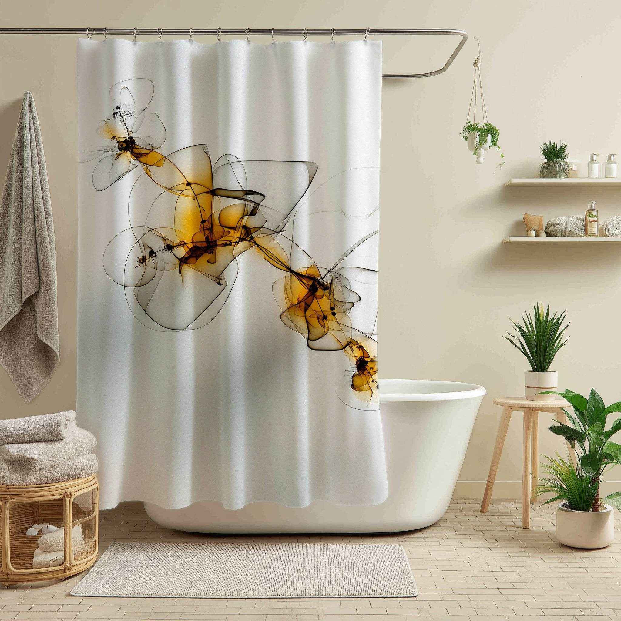 Elegant Abstract Shower Curtain | Modern Bathroom Decor, Artistic Home Accent, Unique Gift for Housewarming, Weddings, Holidays