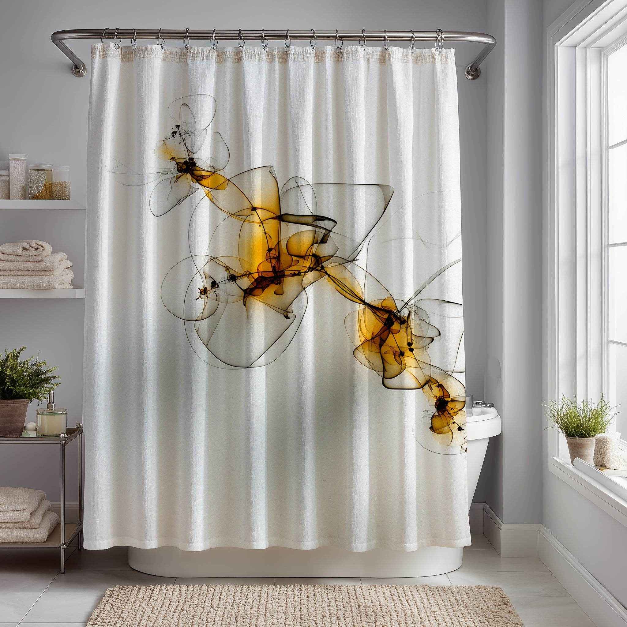Elegant Abstract Shower Curtain | Modern Bathroom Decor, Artistic Home Accent, Unique Gift for Housewarming, Weddings, Holidays