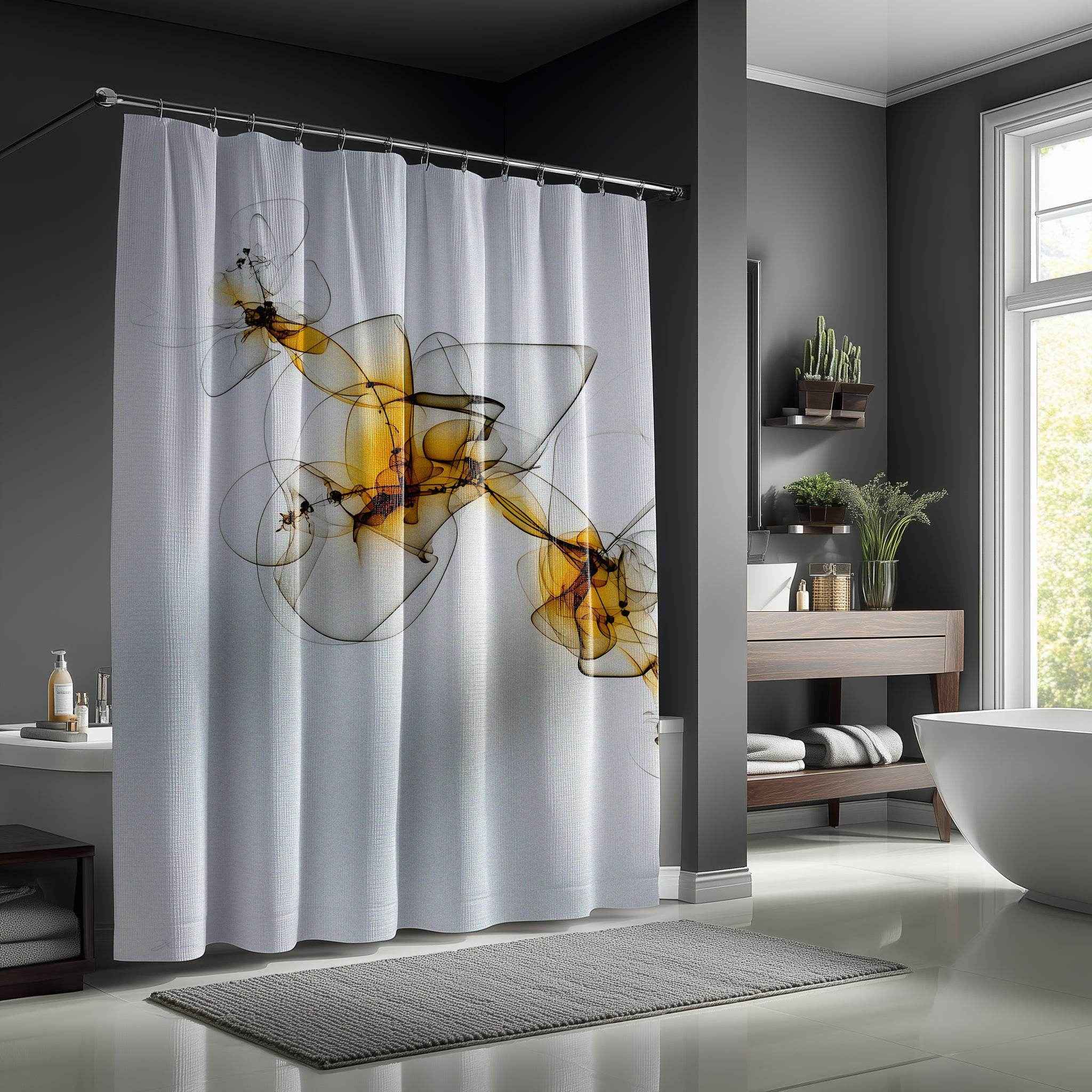 Elegant Abstract Shower Curtain | Modern Bathroom Decor, Artistic Home Accent, Unique Gift for Housewarming, Weddings, Holidays