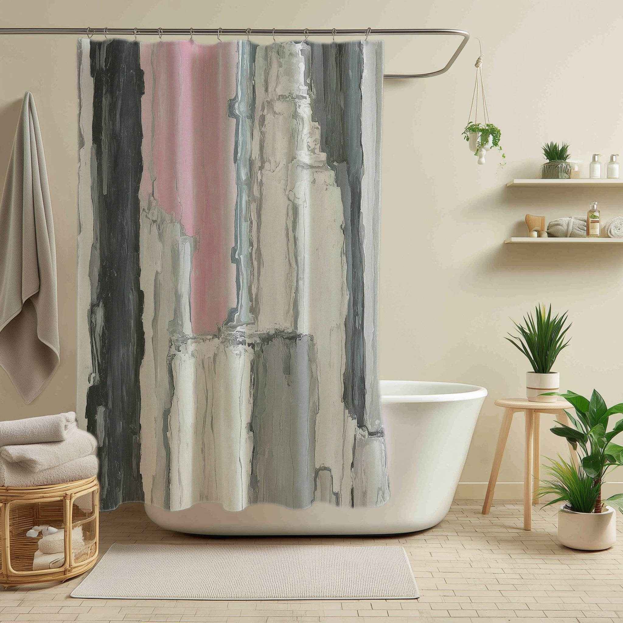Stylish Abstract Shower Curtains, Modern Bathroom Decor, Chic Home Upgrade, Gift for New Homeowners, Trendy Bathroom Accessories