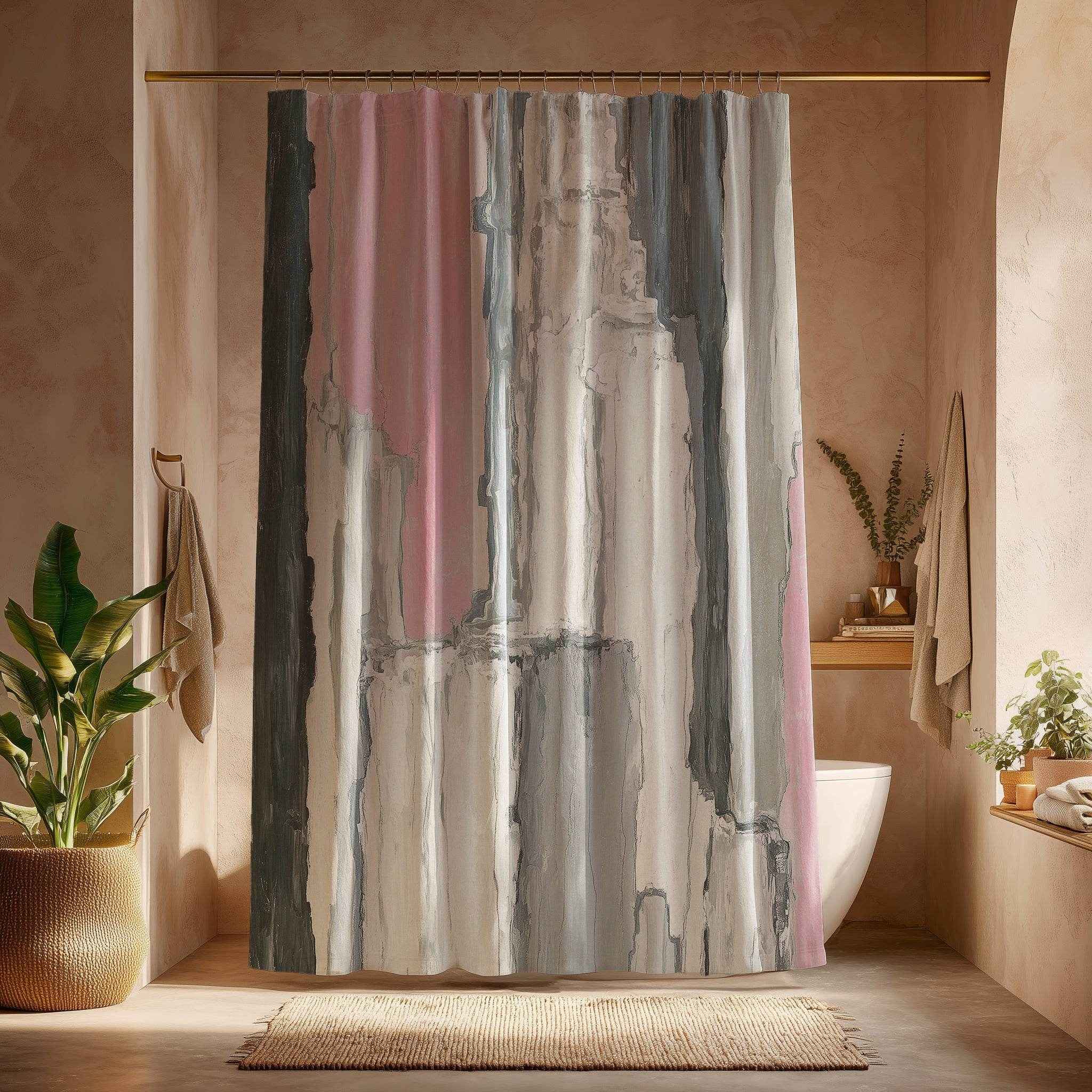 Stylish Abstract Shower Curtains, Modern Bathroom Decor, Chic Home Upgrade, Gift for New Homeowners, Trendy Bathroom Accessories