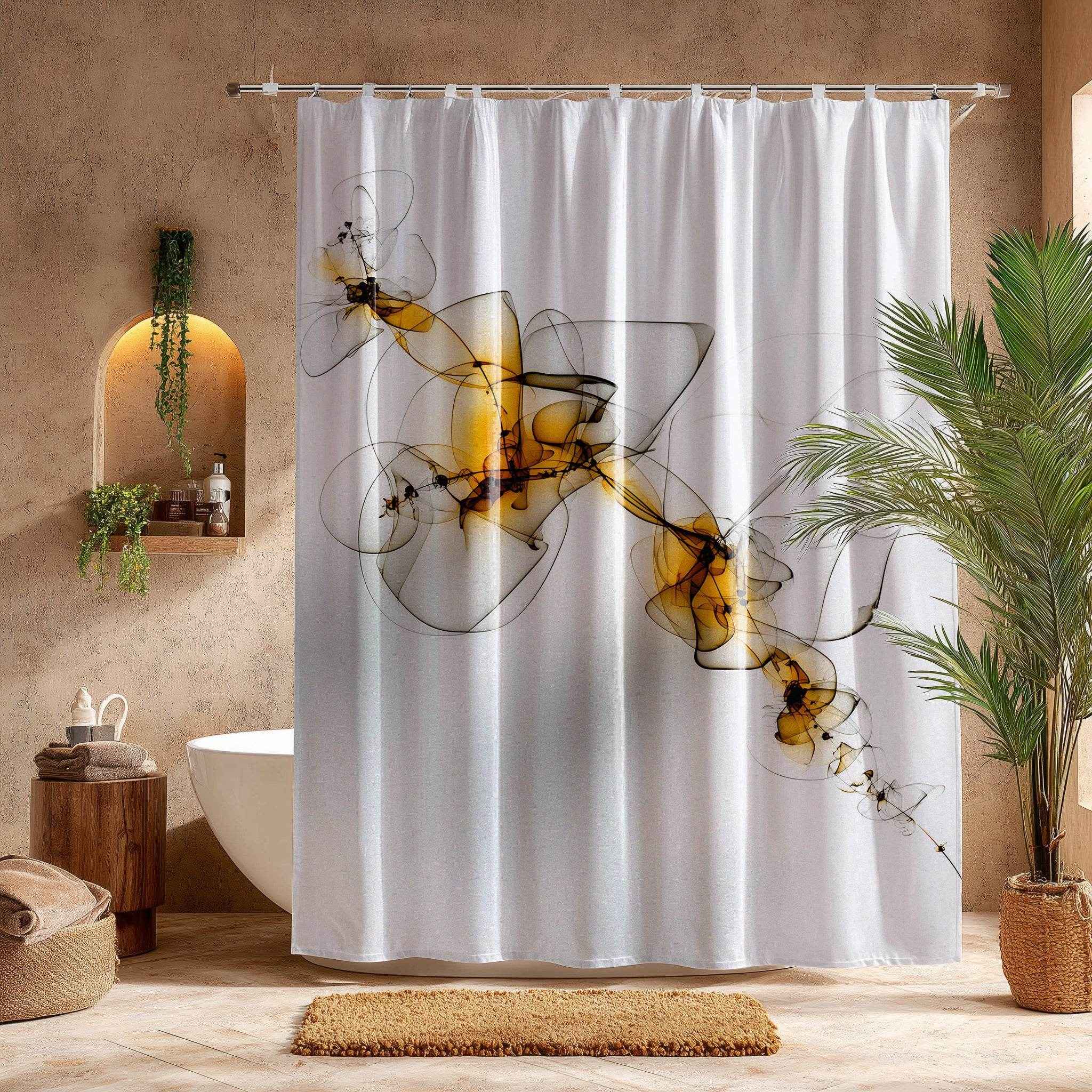Elegant Abstract Shower Curtain | Modern Bathroom Decor, Artistic Home Accent, Unique Gift for Housewarming, Weddings, Holidays