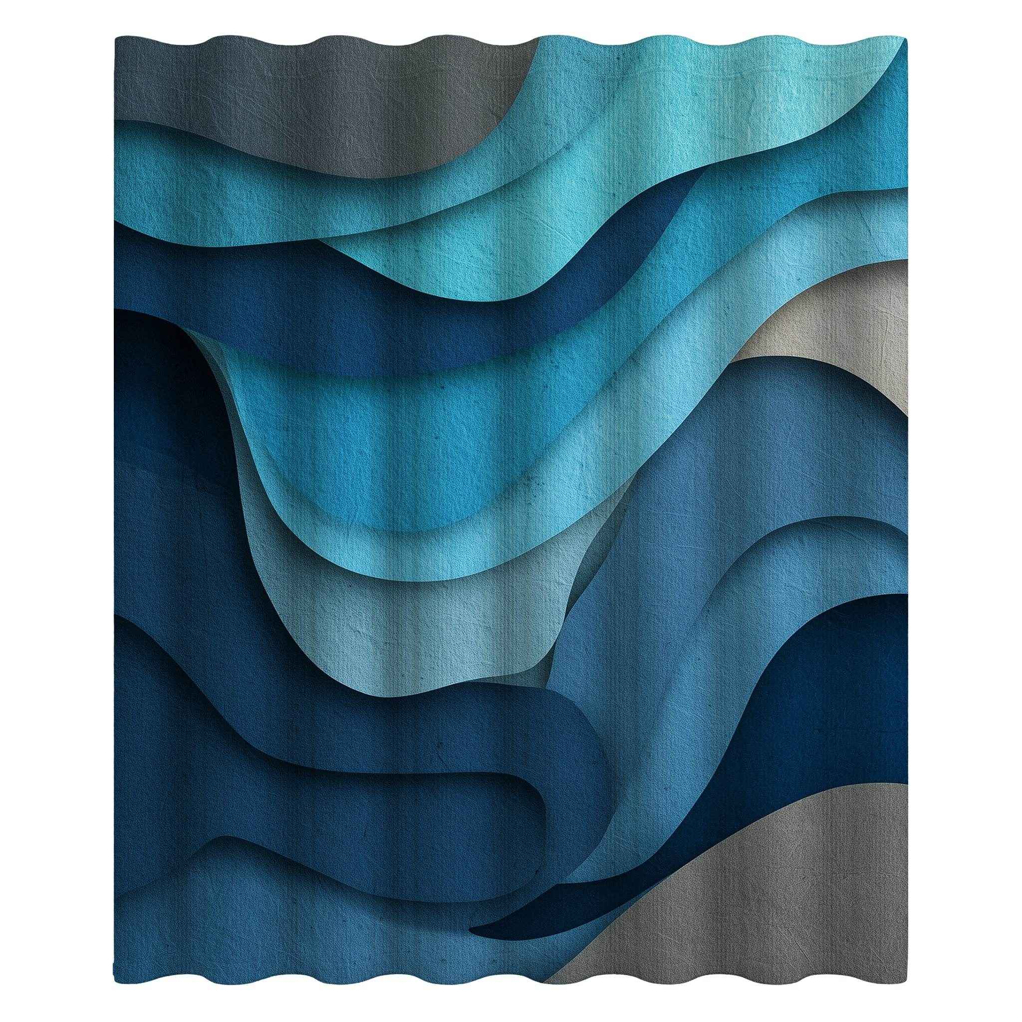 Abstract Ocean Wave Shower Curtains, Nautical Bathroom Decor, Modern Home Accents, Beach House Accessories, Gift for Ocean Lovers